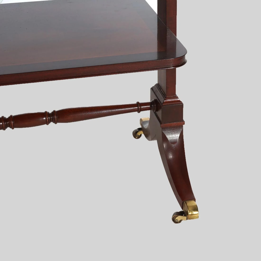 Baker Regency Style Mahogany & Brass Two-Tiered Server Signed, Early 20th Century - 6