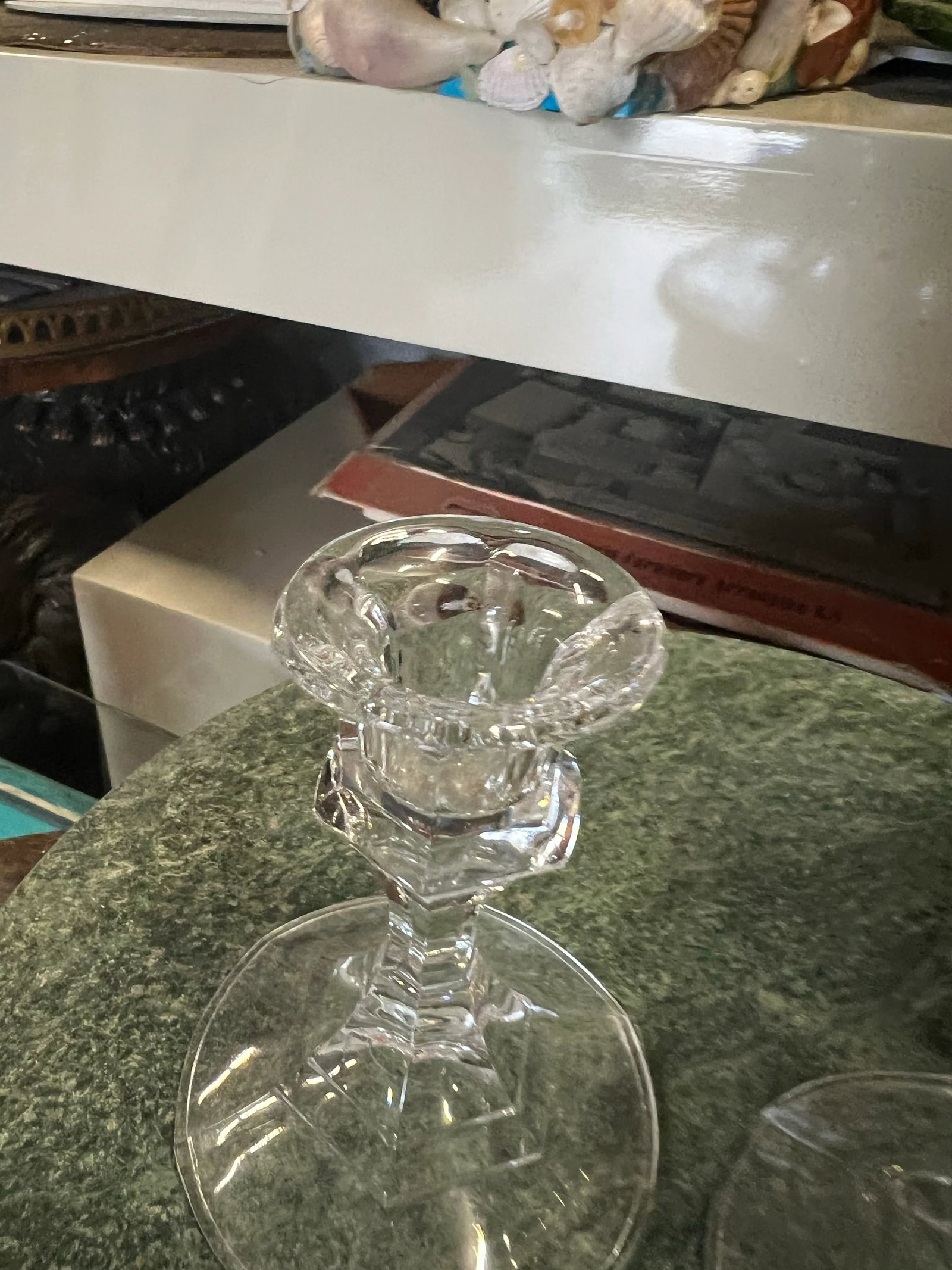 1970s Pair of Small Glass Candlestick Holders - 2