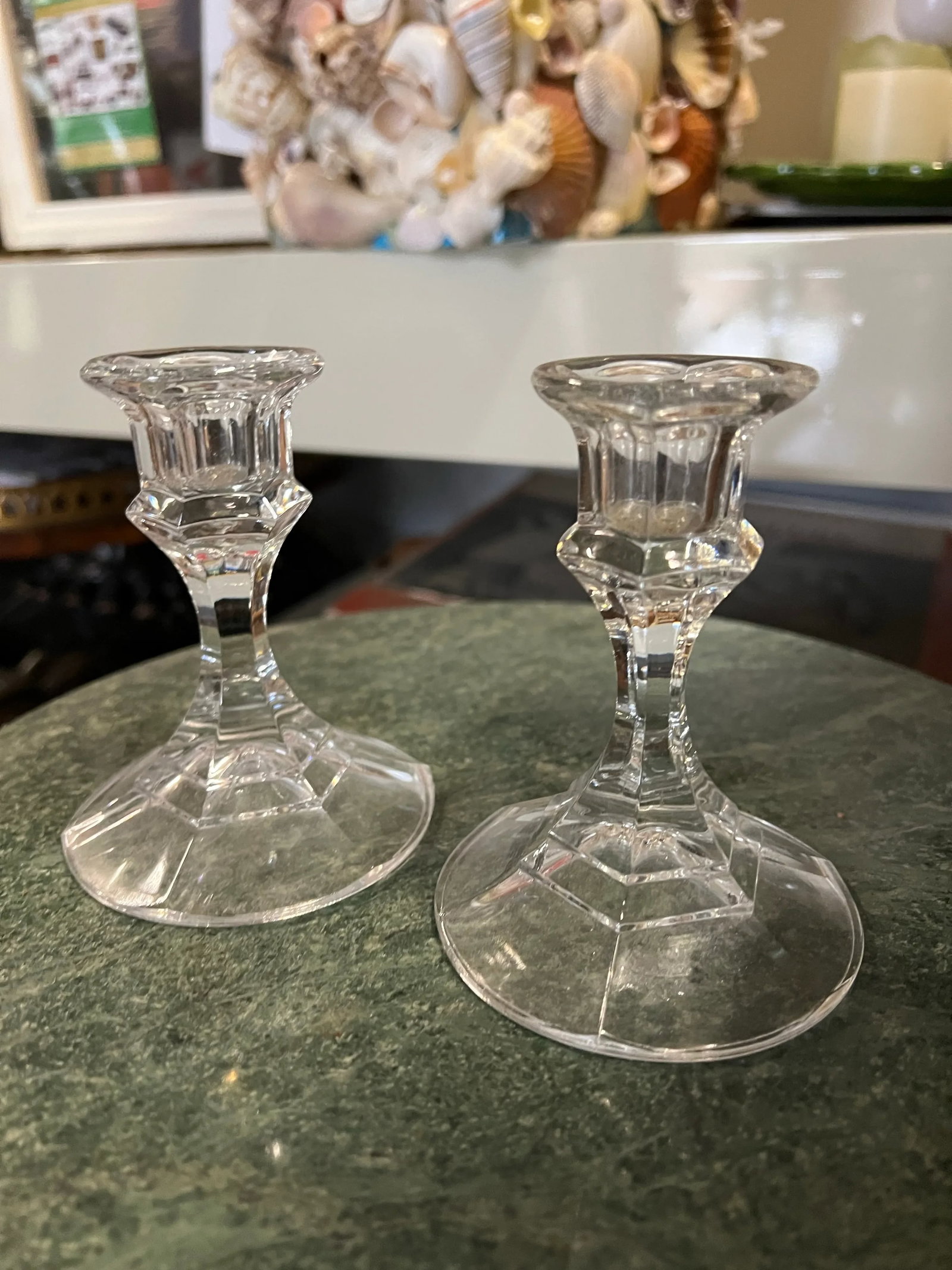 1970s Pair of Small Glass Candlestick Holders - 5