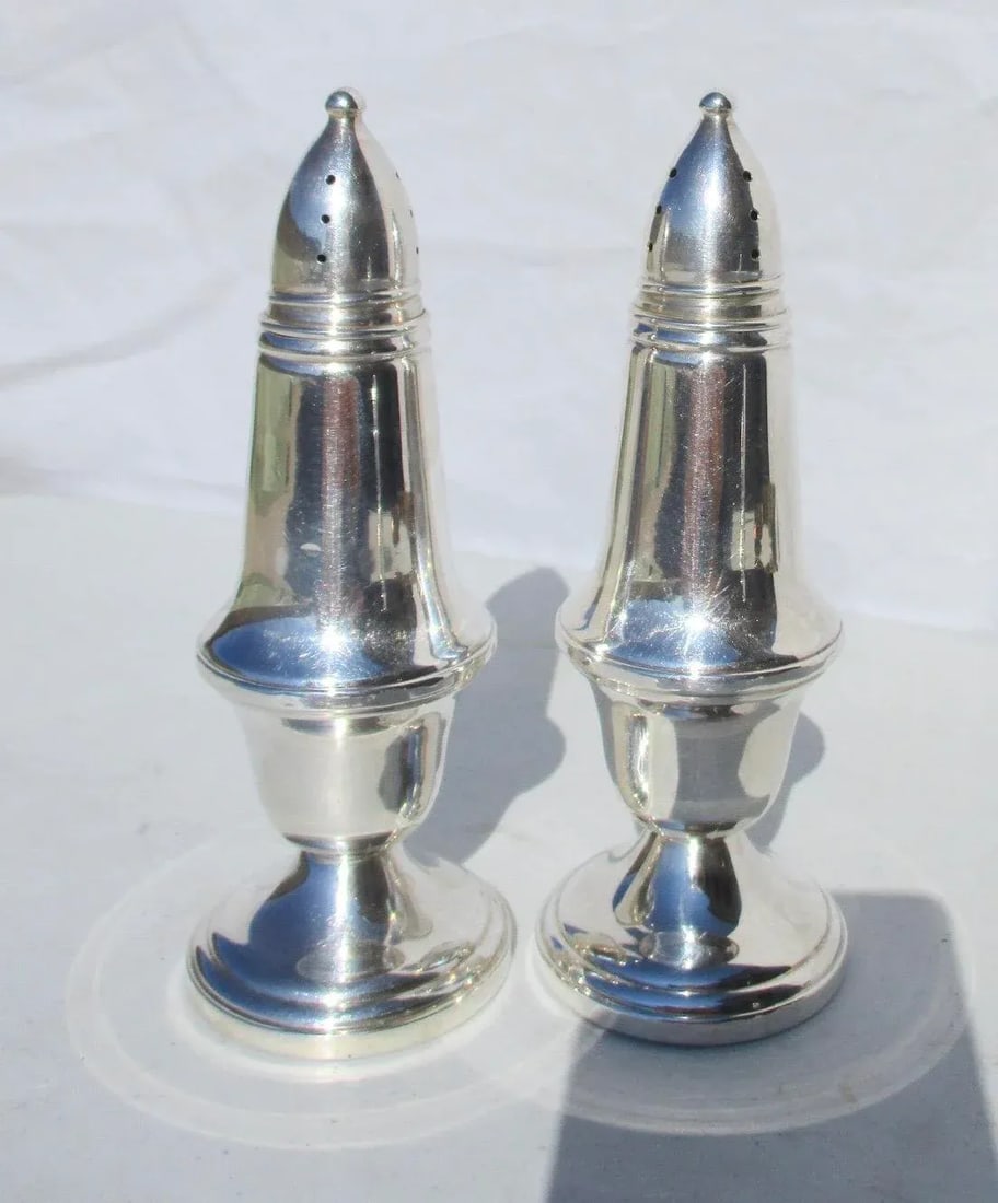 Crown Silver Salt and Pepper Set - a Pair - 2