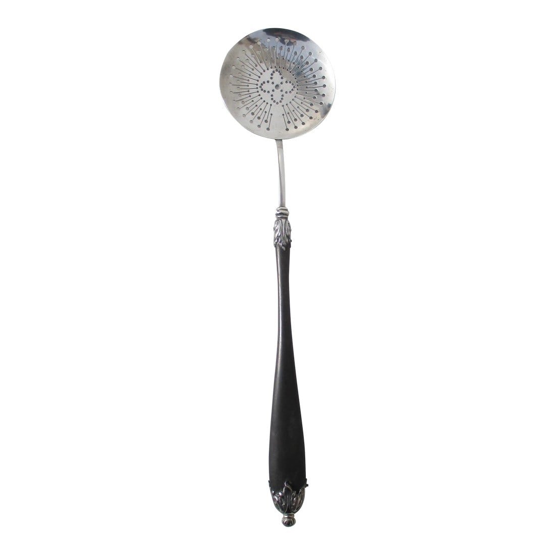 Ebony and Sterling Pierced Serving Laddle Circa 1900 (1 of 7)