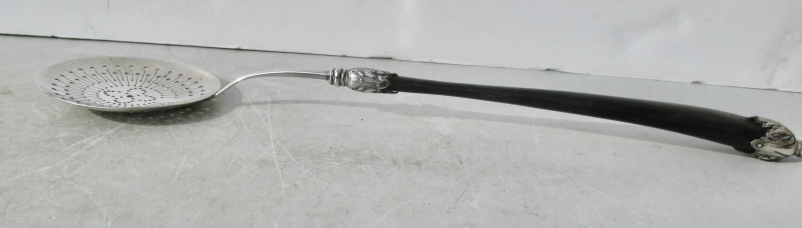 Ebony and Sterling Pierced Serving Laddle Circa 1900 - 6