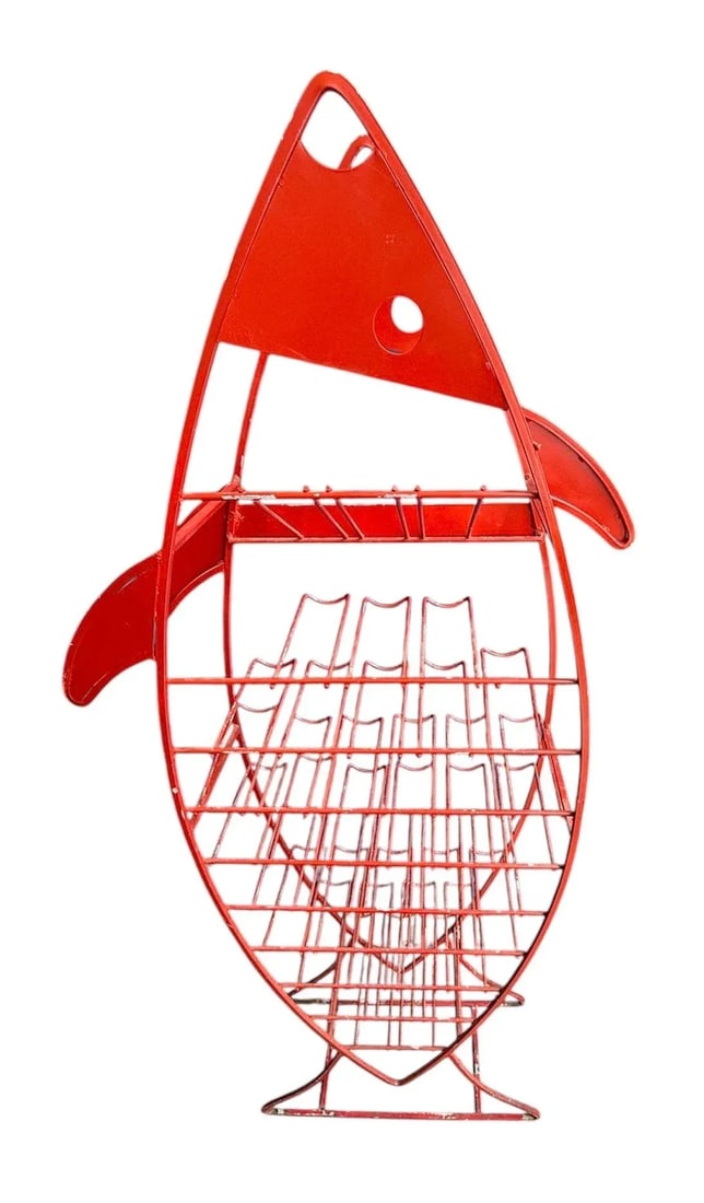 French Mid Century Fish Wine Bottle Holder - 3