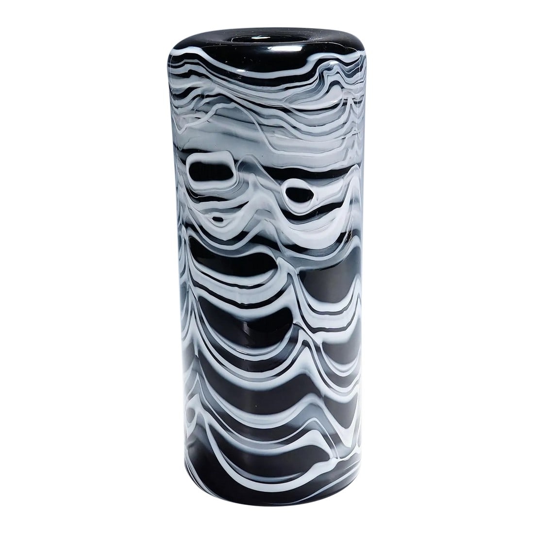 Large Mexico Vase by Toni Zuccheri for Venini 1970s: Large Mexico Vase by Toni Zuccheri for Venini 1970s A rare vase of the Mexico series. Designed by Toni Zuccheri, manufactured by Venini, Venice in the 1970s. Thick 'pasta vitrea' glass in black and wh