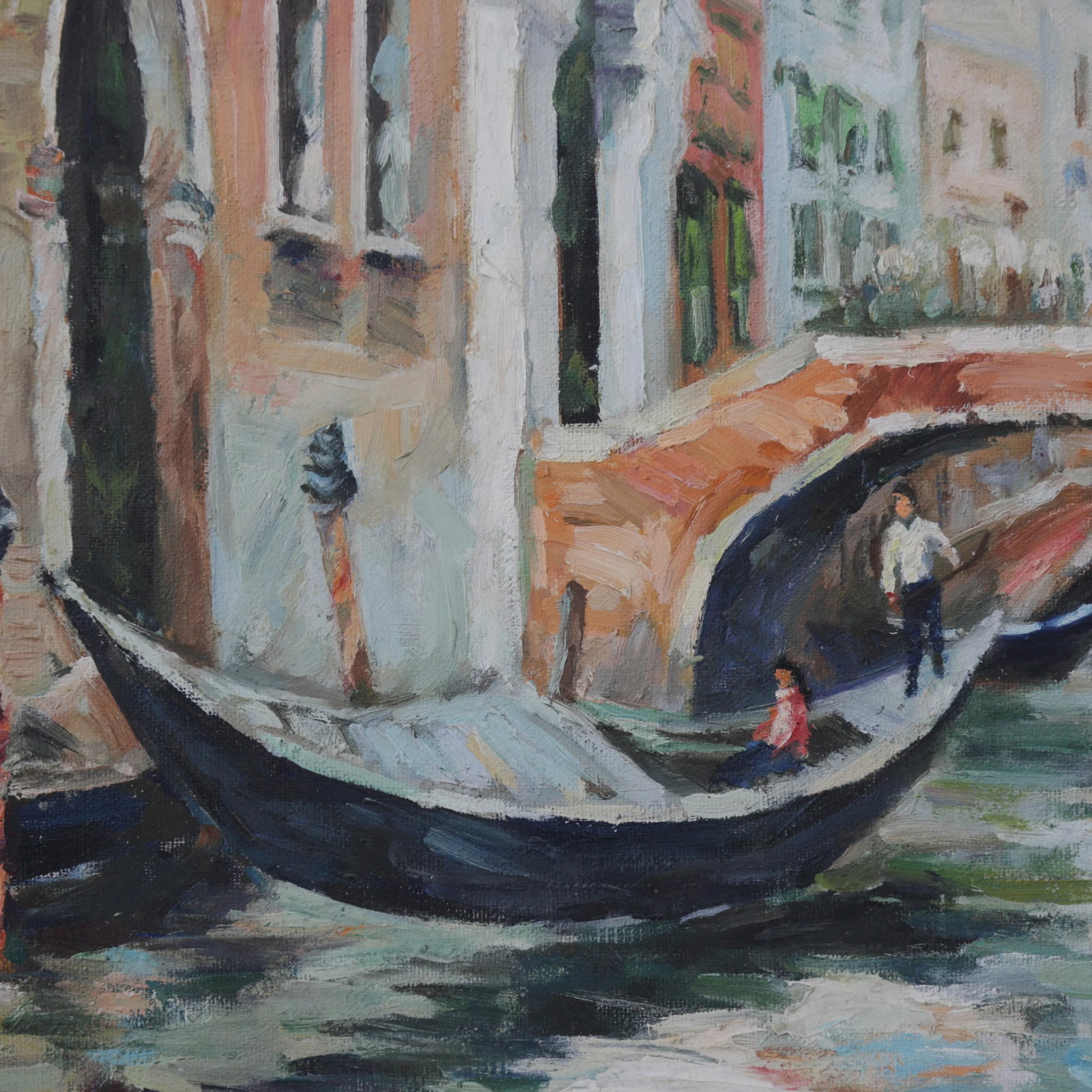 Venetian Canal Scene Oil Painting – Hand-Painted Architectural Artwork - 3