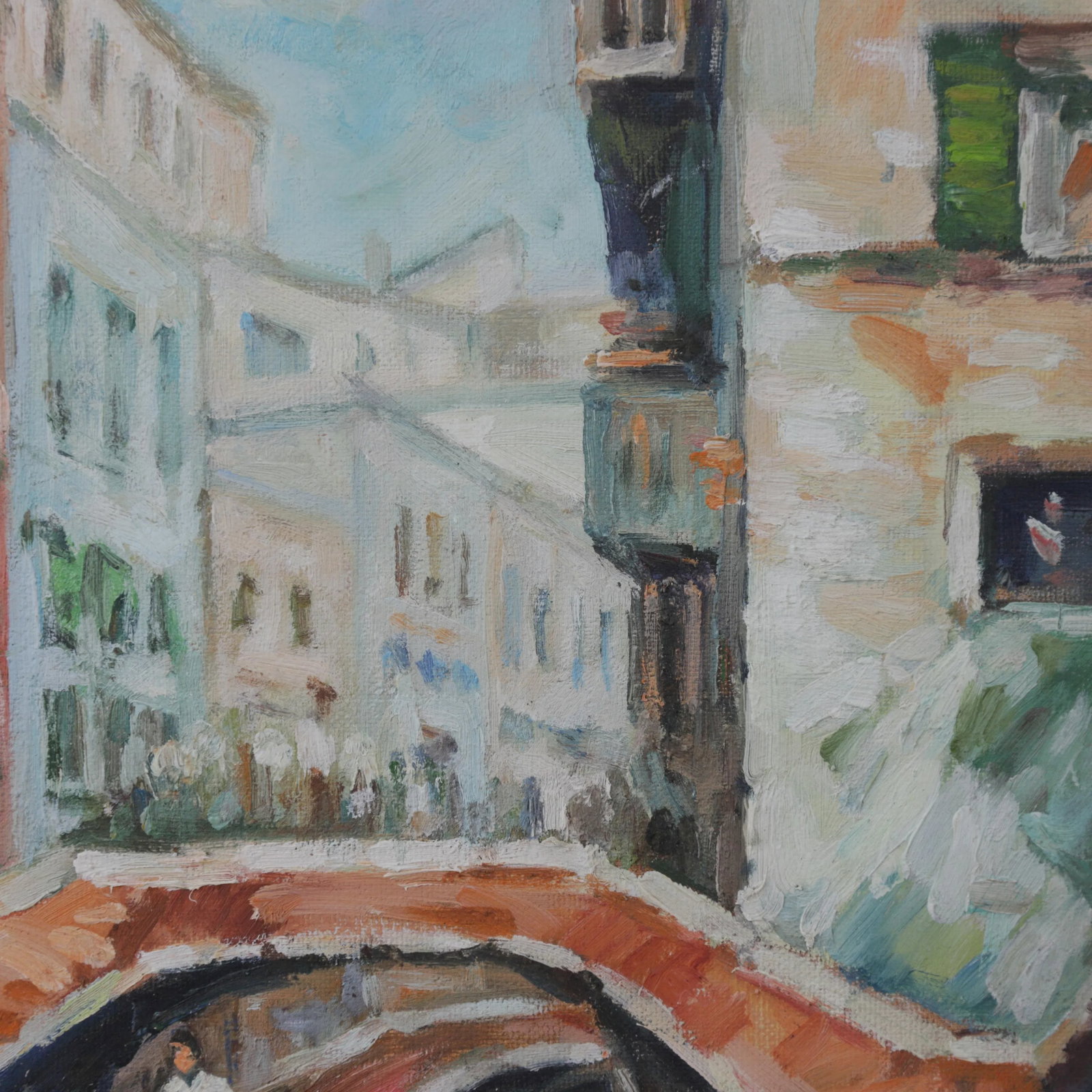 Venetian Canal Scene Oil Painting – Hand-Painted Architectural Artwork - 5