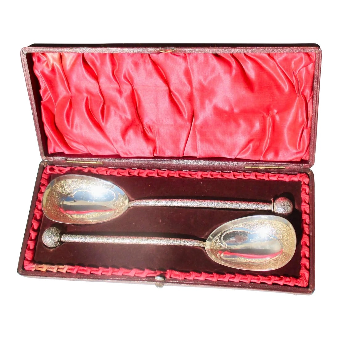 Antique Silver Plate Gift Set of Serving Spoons Circa 1870-A Pair of 2 (1 of 8)