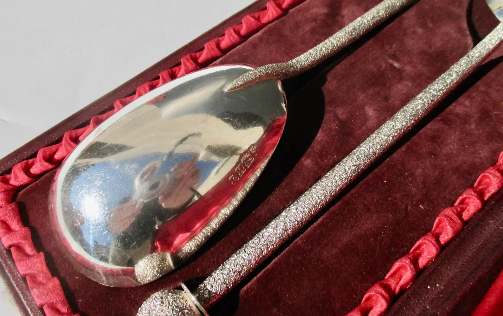 Antique Silver Plate Gift Set of Serving Spoons Circa 1870-A Pair of 2 - 3