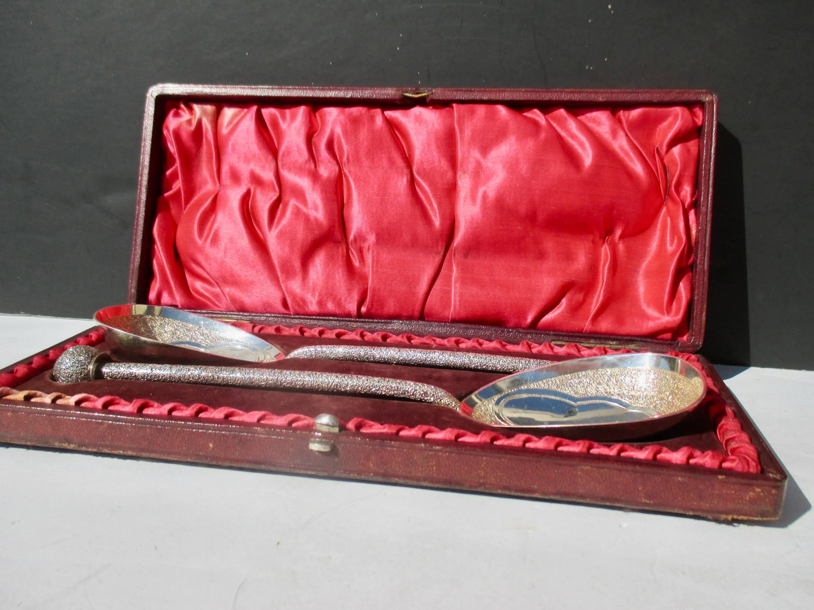 Antique Silver Plate Gift Set of Serving Spoons Circa 1870-A Pair of 2 - 6