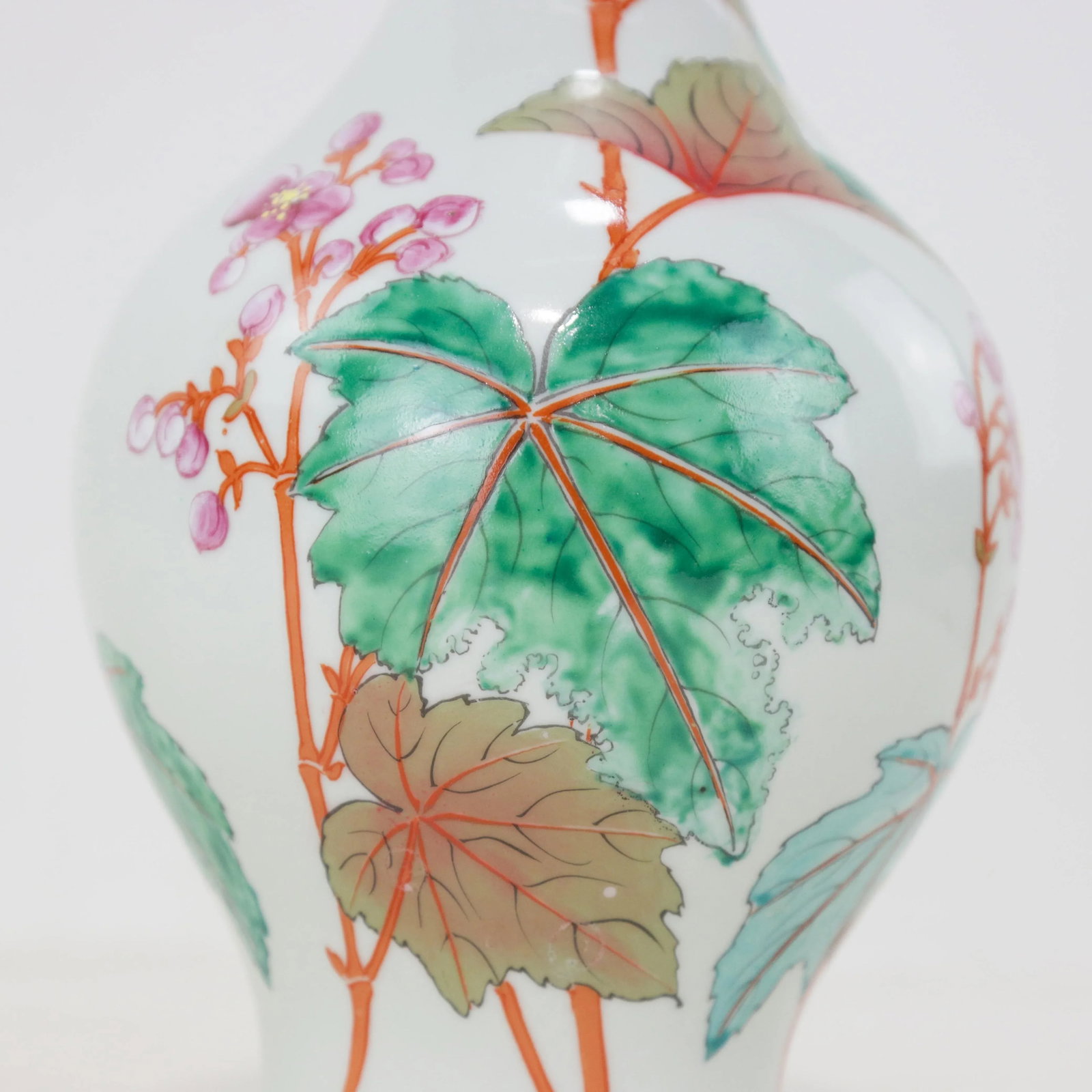 Pair of Chinese Famille Rose Porcelain Vases With Plum Blossom Design - 11