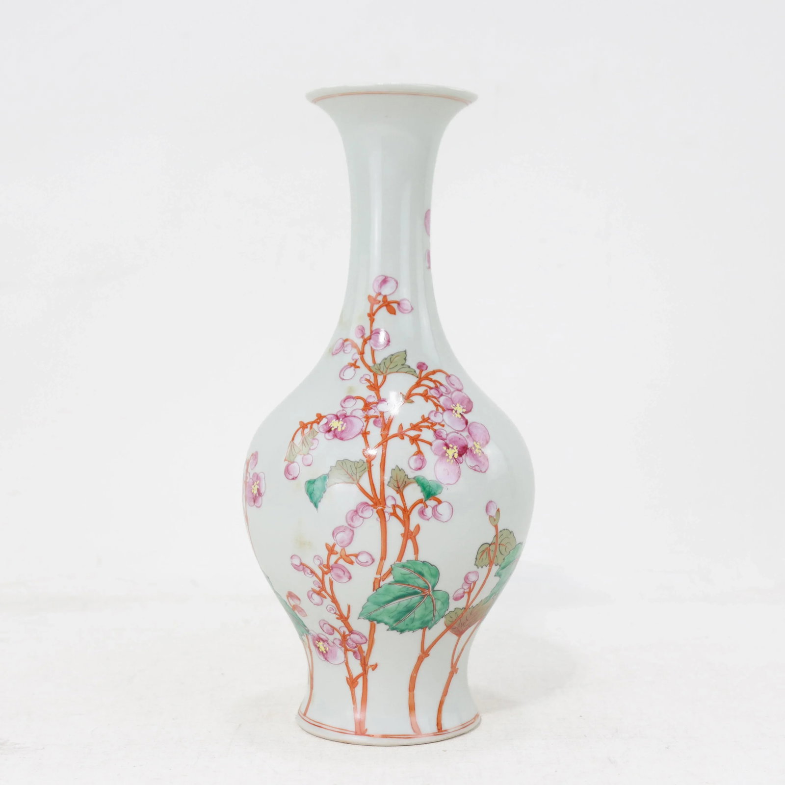Pair of Chinese Famille Rose Porcelain Vases With Plum Blossom Design - 4