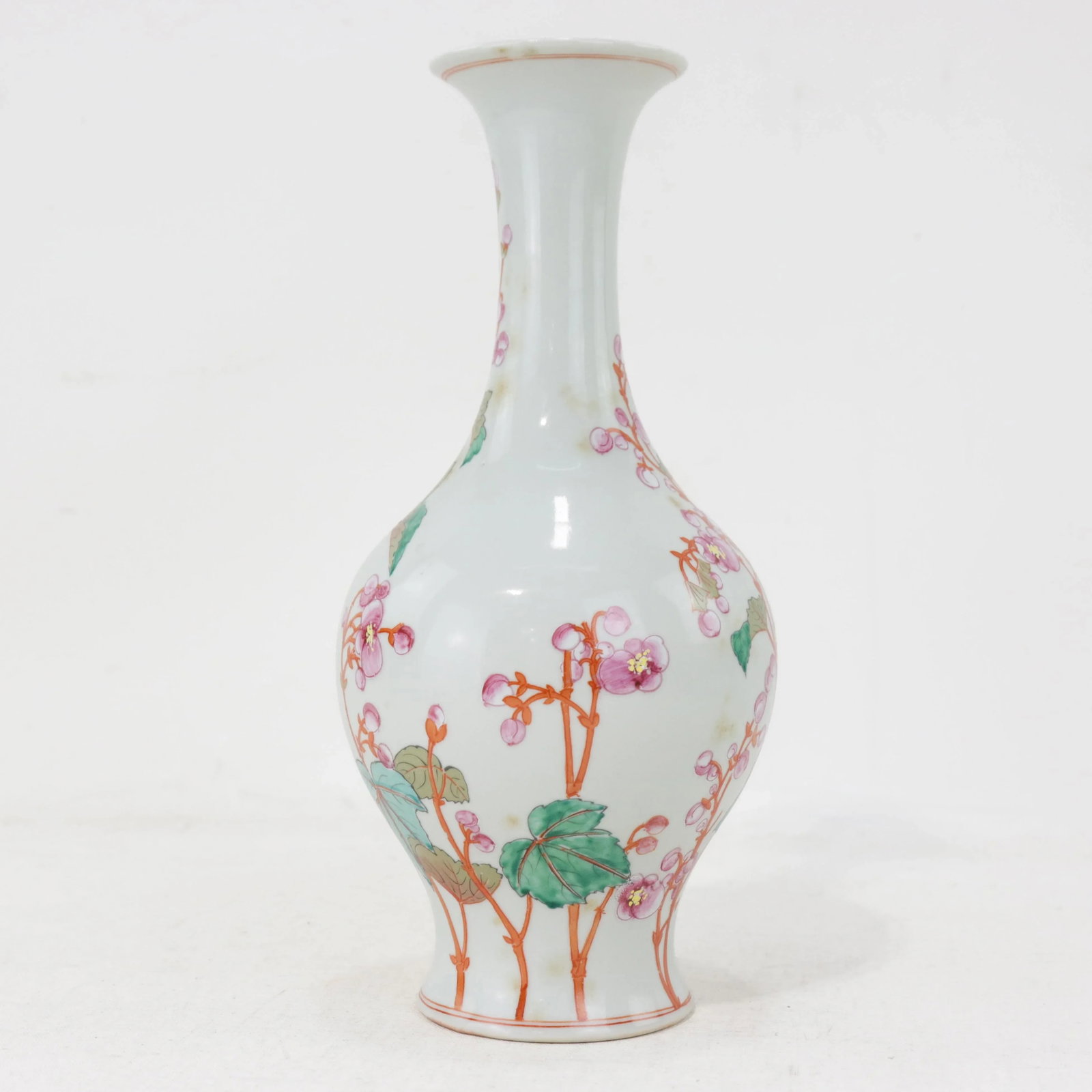 Pair of Chinese Famille Rose Porcelain Vases With Plum Blossom Design - 5