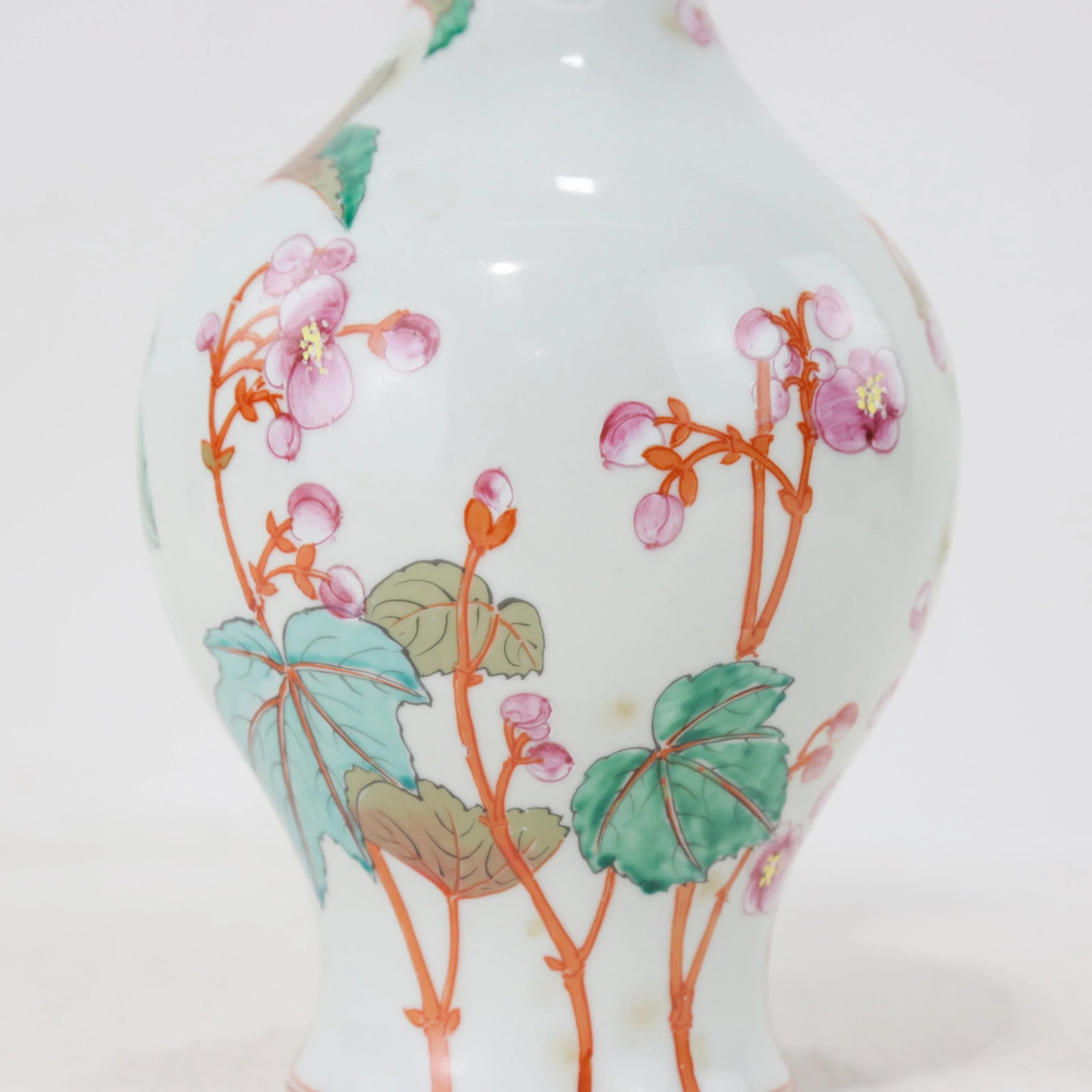 Pair of Chinese Famille Rose Porcelain Vases With Plum Blossom Design - 8