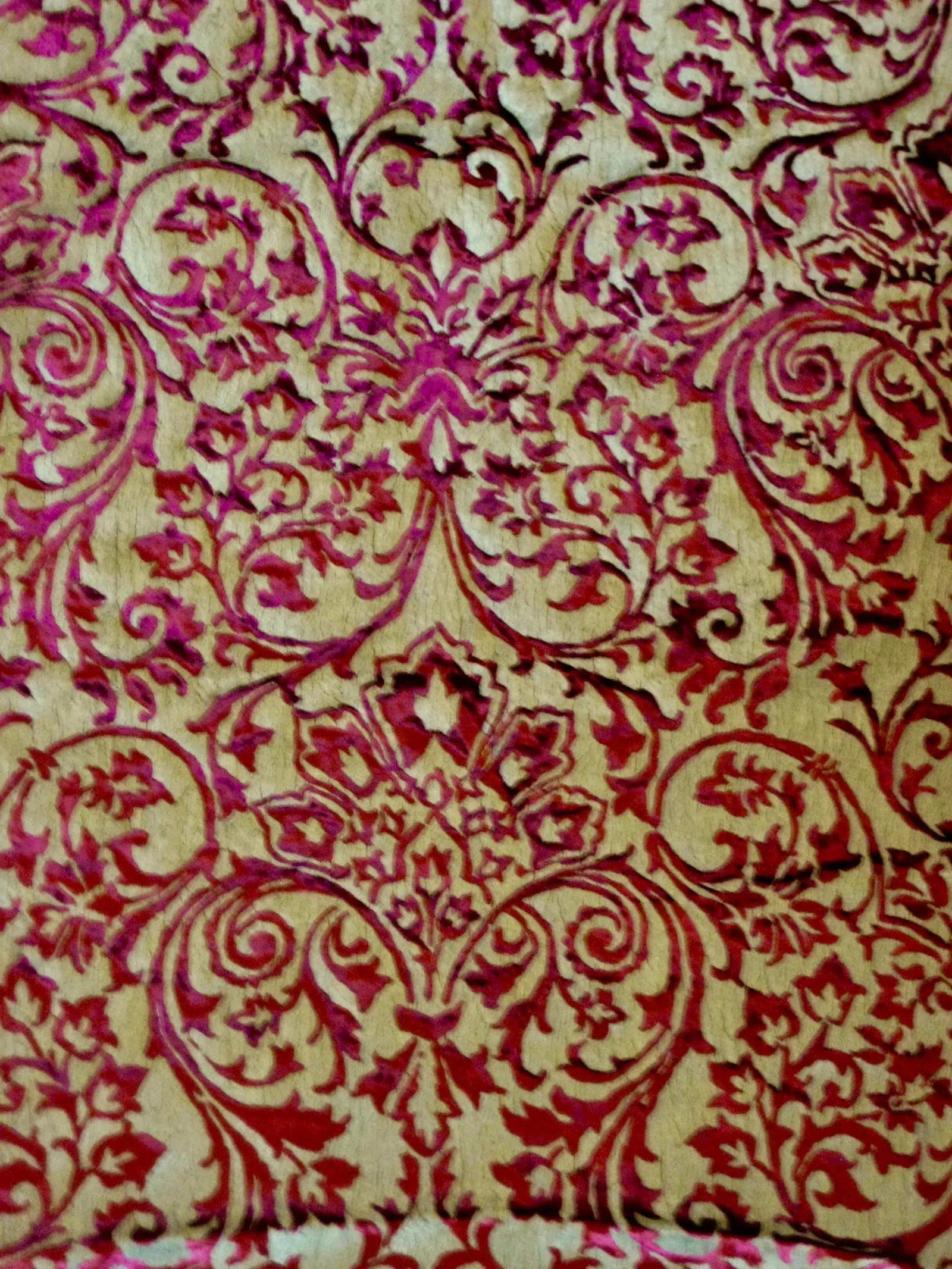 Gold Silk Hand Printed Italian Ardecora Velvet - 3