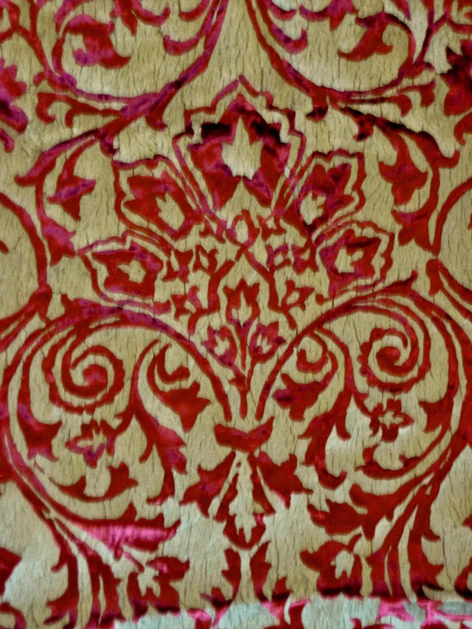 Gold Silk Hand Printed Italian Ardecora Velvet - 4