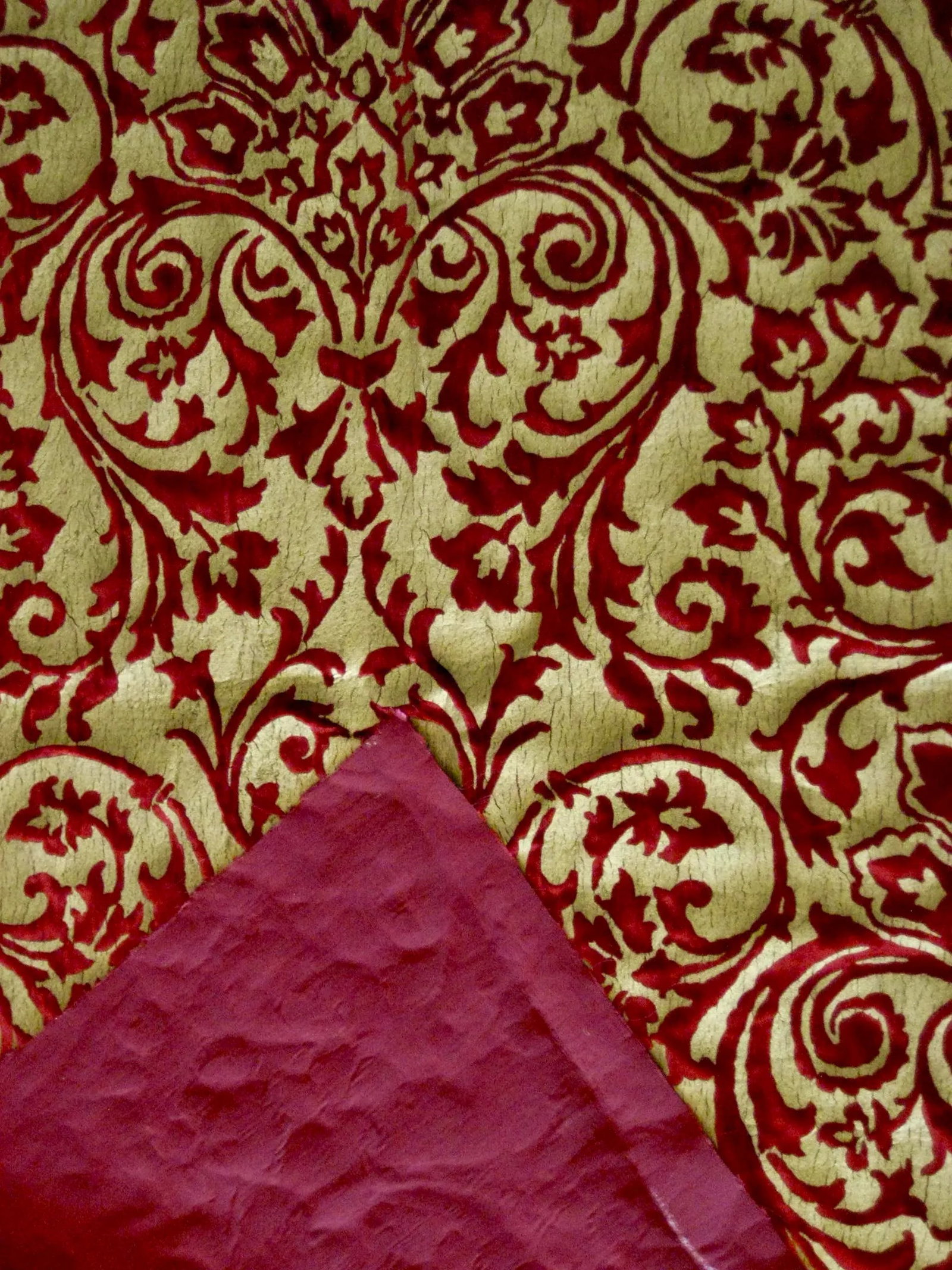 Gold Silk Hand Printed Italian Ardecora Velvet - 6
