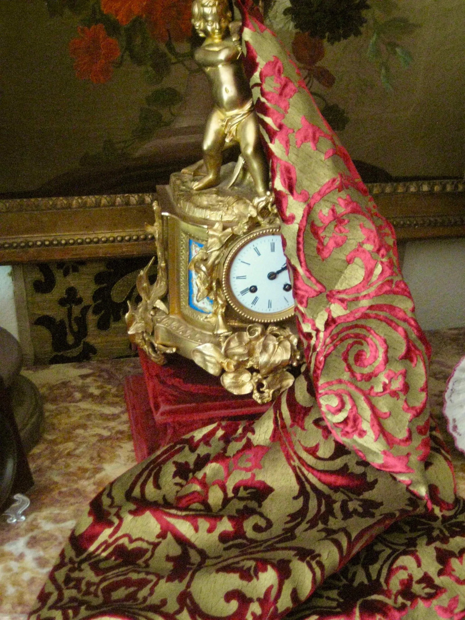 Gold Silk Hand Printed Italian Ardecora Velvet - 7