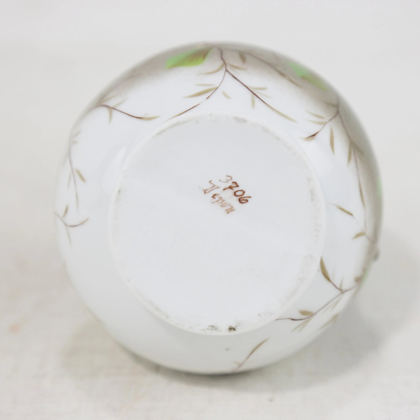 Victorian Vintage Hand-Painted Porcelain Pitcher & Cup Set – Floral Art Nouveau Design - 5