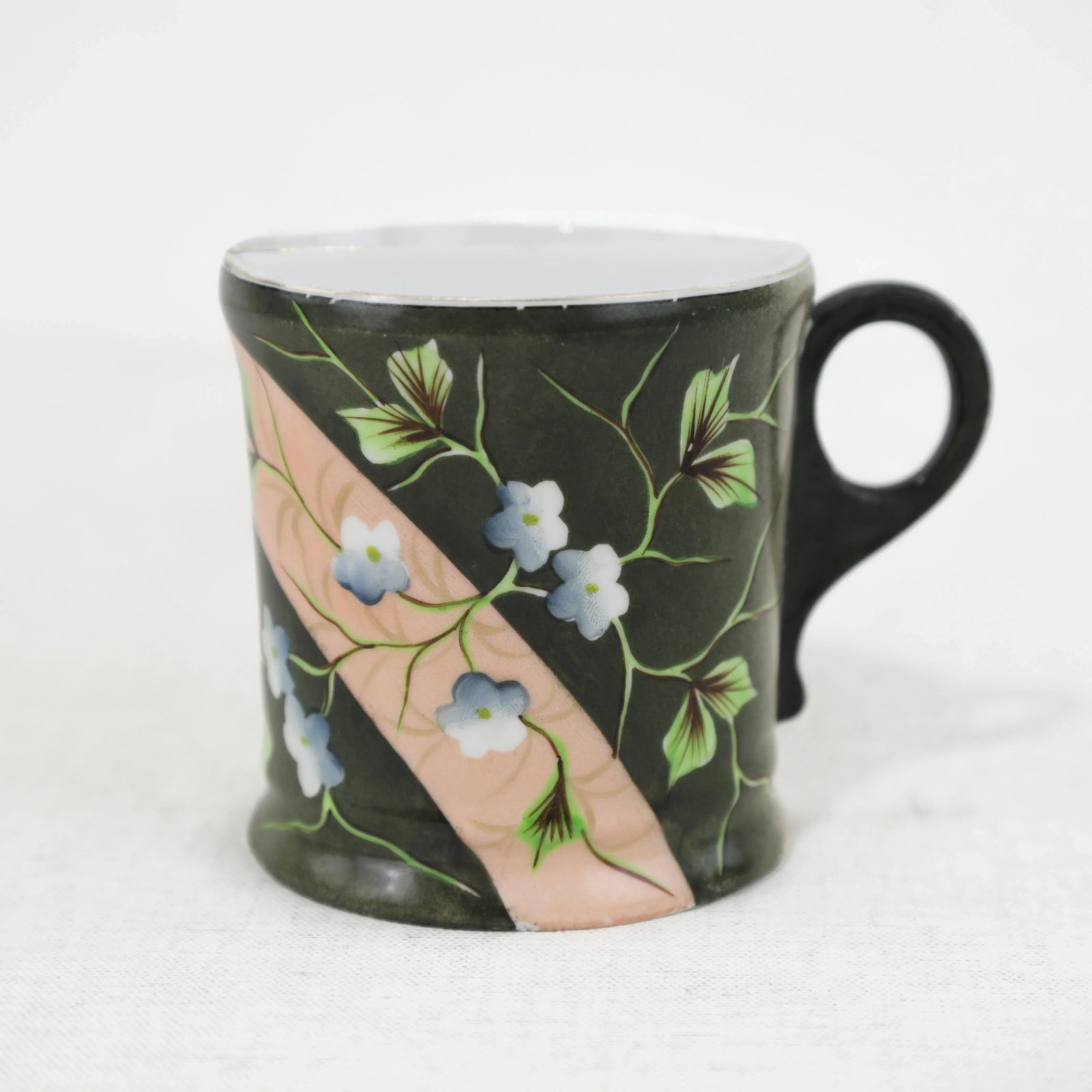 Victorian Vintage Hand-Painted Porcelain Pitcher & Cup Set – Floral Art Nouveau Design - 7