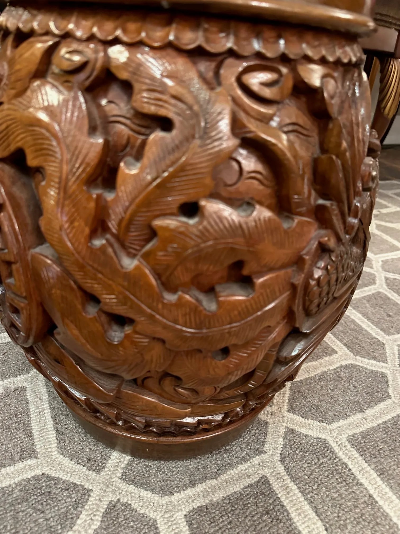 Carved Wooden End Tables -a Pair - 3