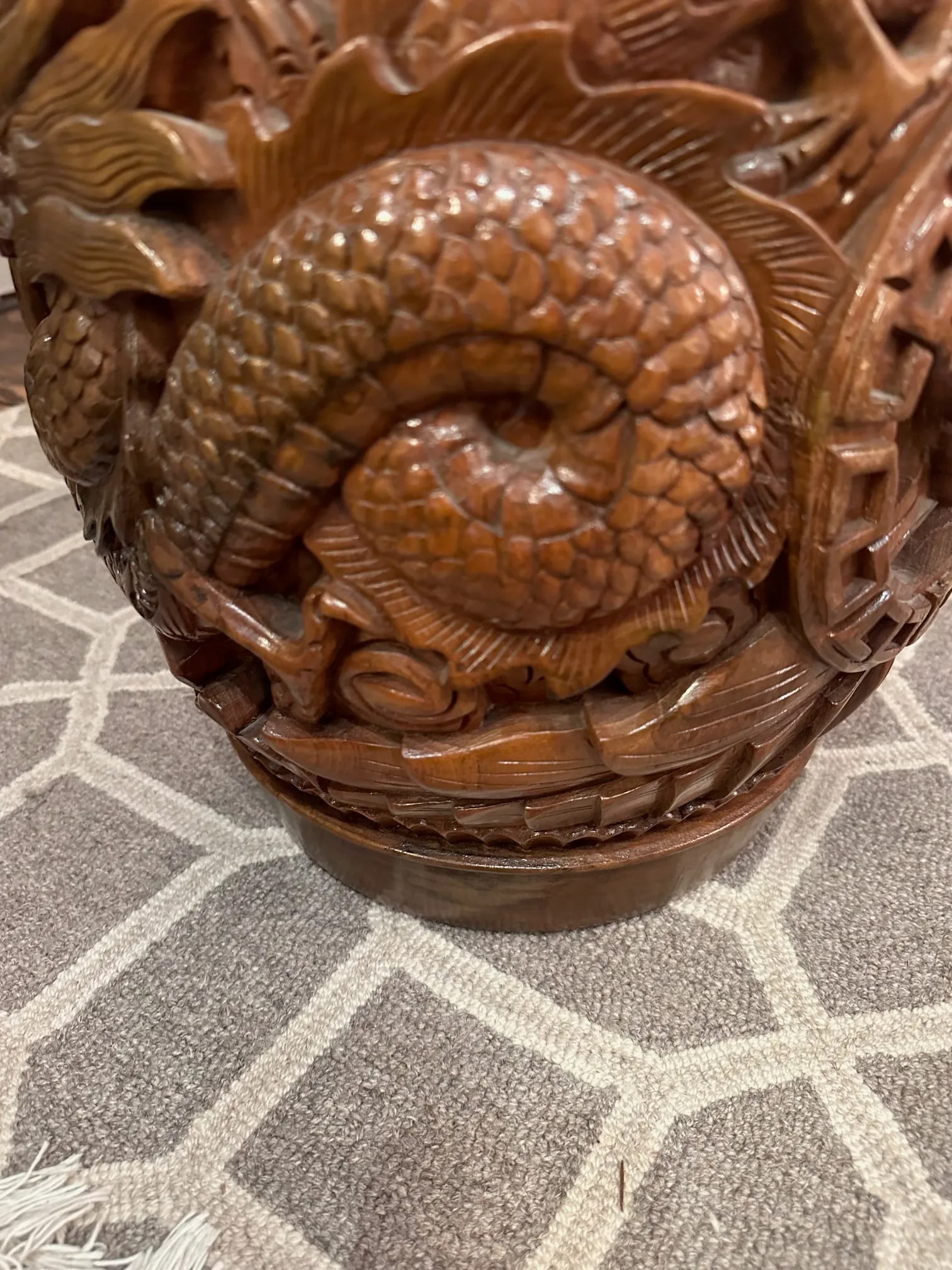 Carved Wooden End Tables -a Pair - 5
