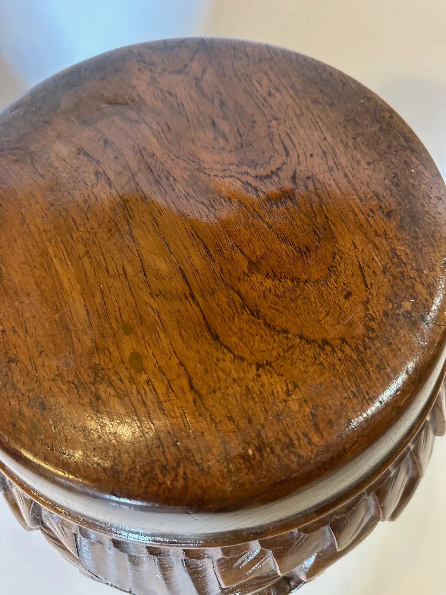 Carved Wooden End Tables -a Pair - 6