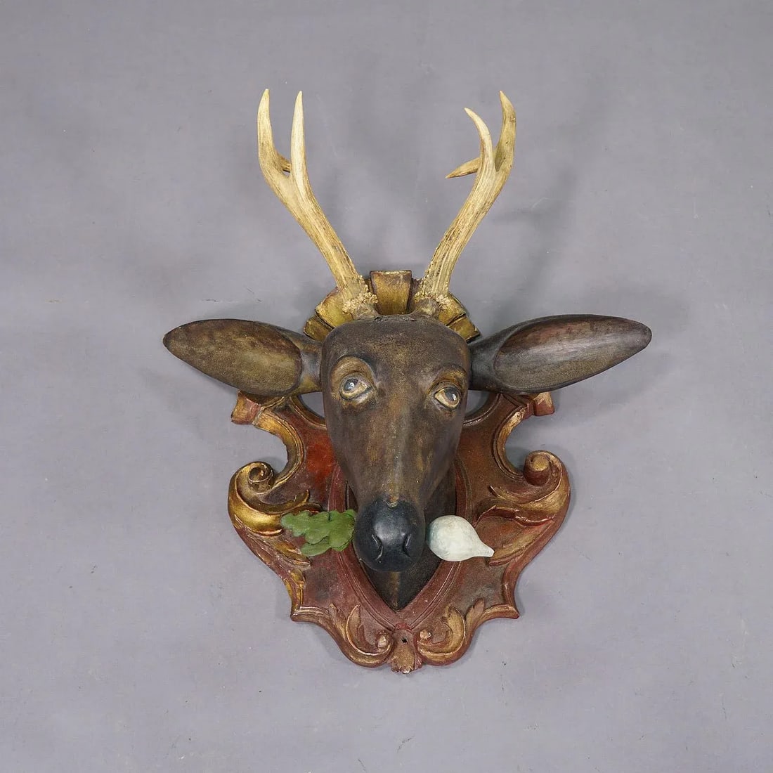 Large Baroque Carved Roe Deer Head, 19th Century - 2