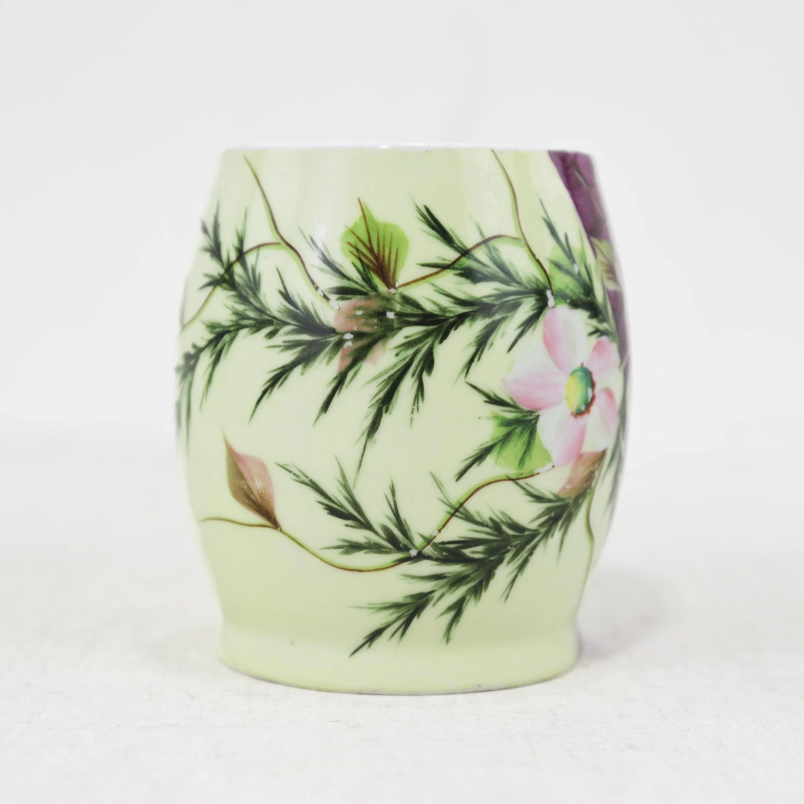 Vintage Victorian Porcelain Shaving Mug & Tumbler With Hand-Painted Floral Designs – Perfect - 5