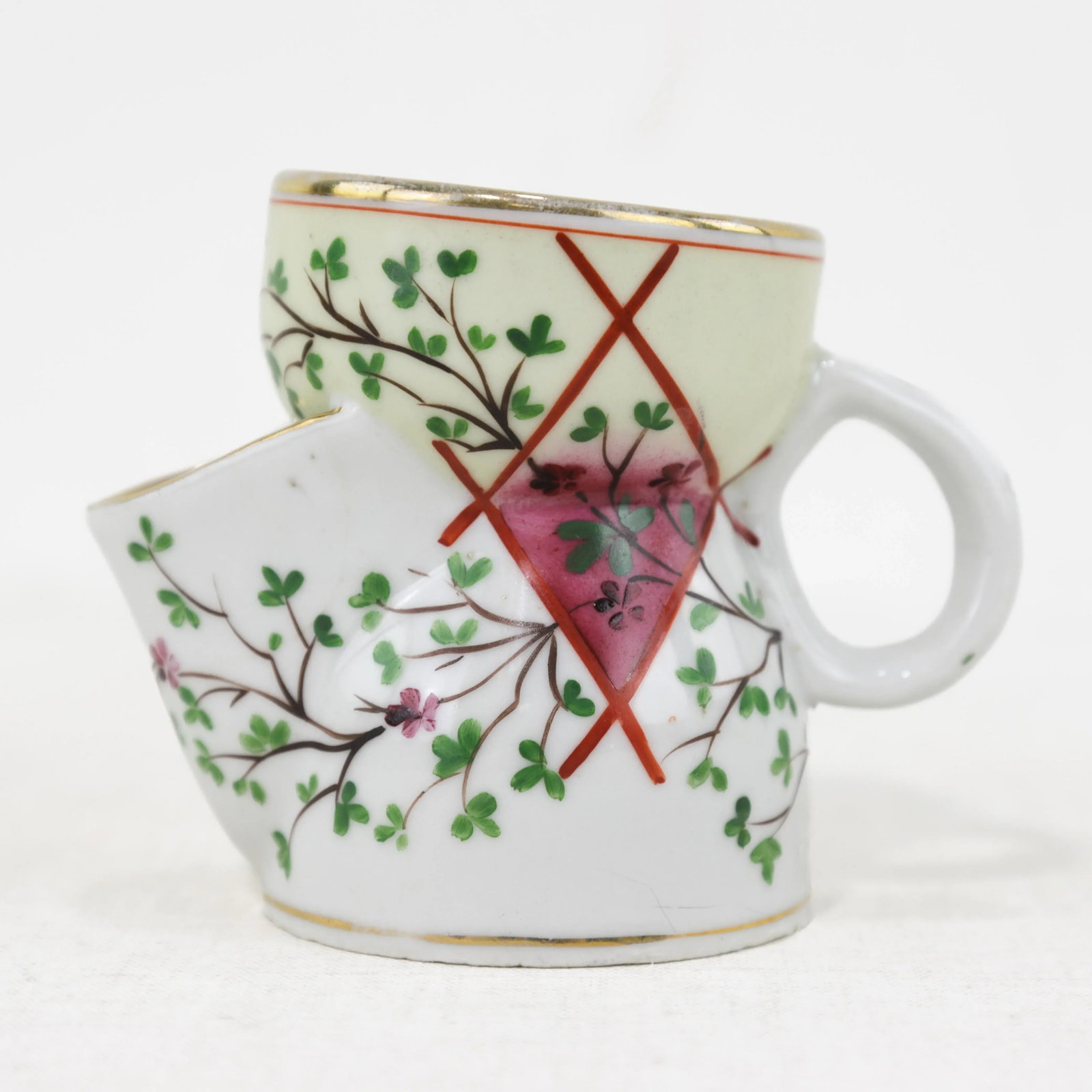 Vintage Victorian Porcelain Shaving Mug & Tumbler With Hand-Painted Floral Designs – Perfect - 8