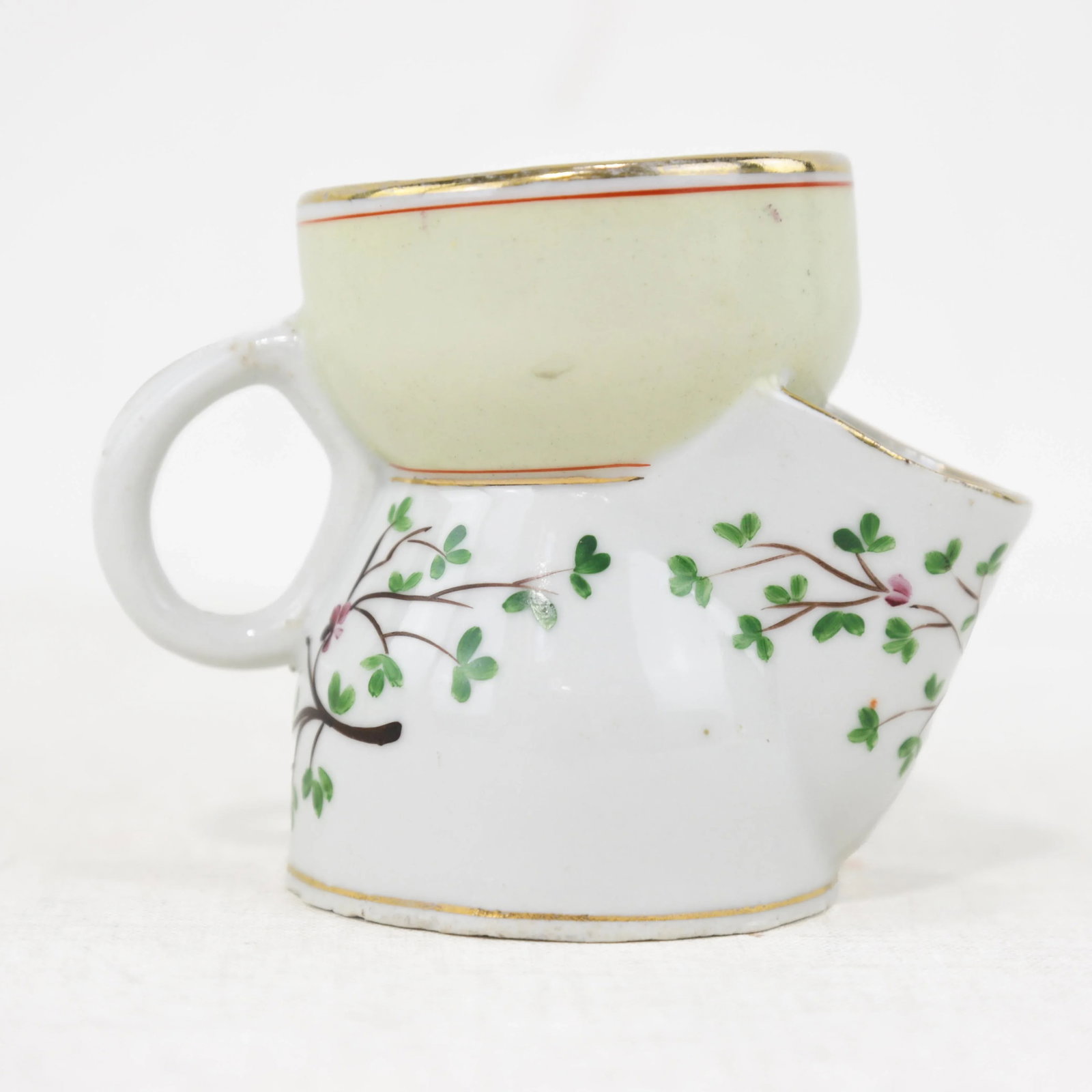 Vintage Victorian Porcelain Shaving Mug & Tumbler With Hand-Painted Floral Designs – Perfect - 9