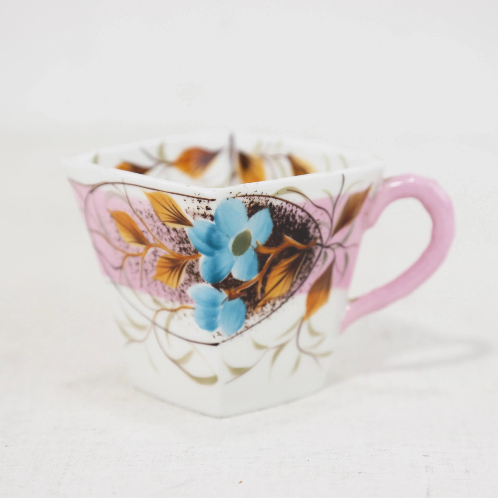 Vintage Victorian Hand-Painted Porcelain Mugs & Pitcher Set – Unique Floral & Landscape - 8