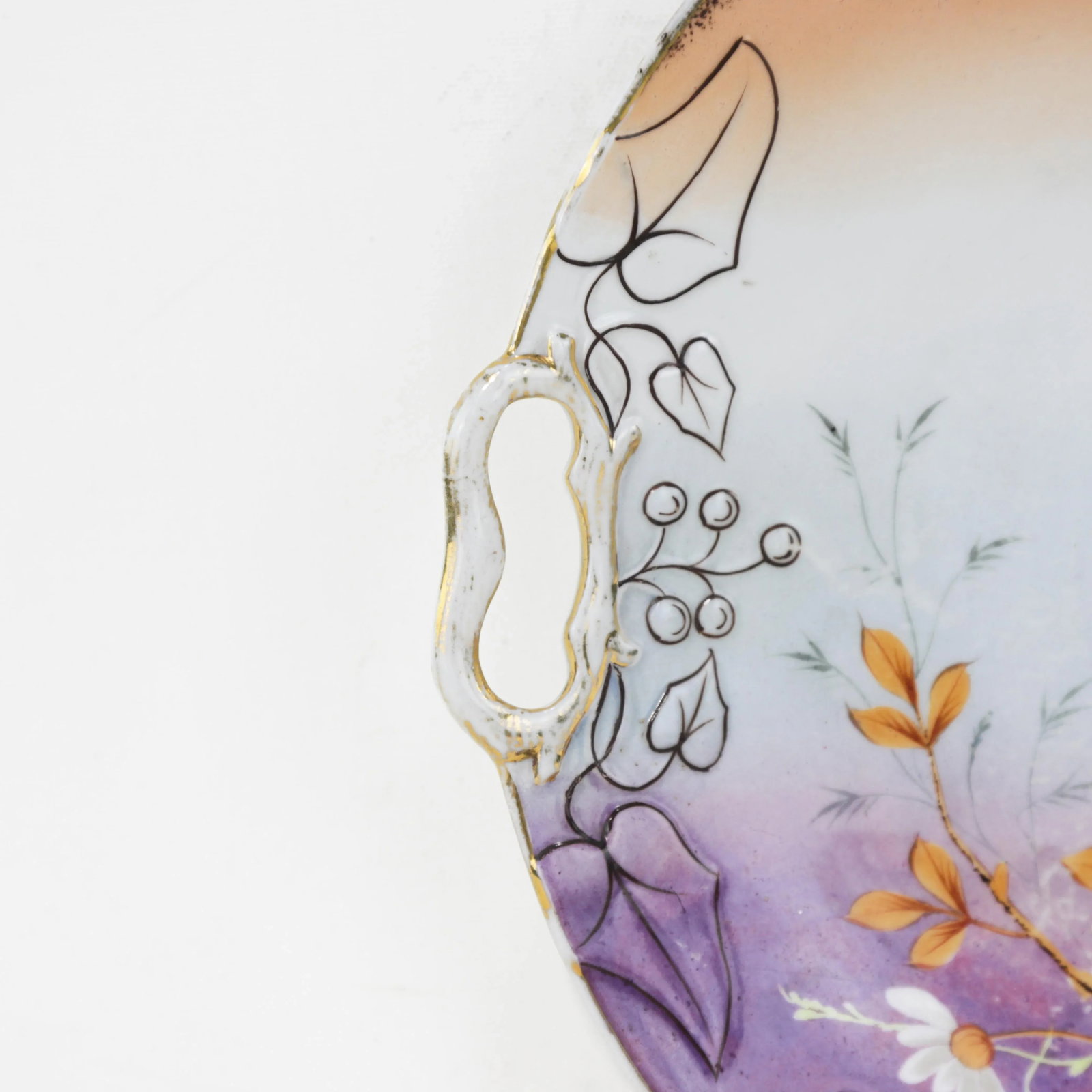 Pair of Vintage Hand-Painted Porcelain Decorative Plates With Bird and Floral Motifs - 10
