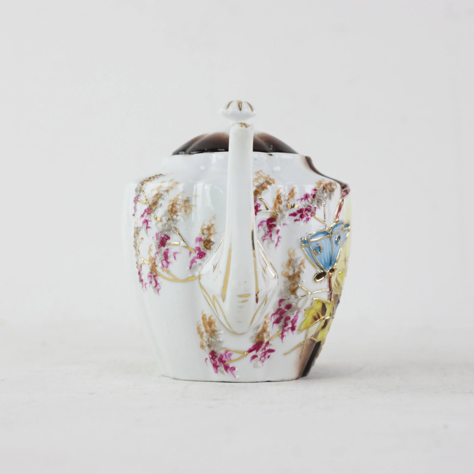 Vintage Victorian Hand-Painted Floral Porcelain Tea Set – Teapot, Sugar Jar & Plate - 10
