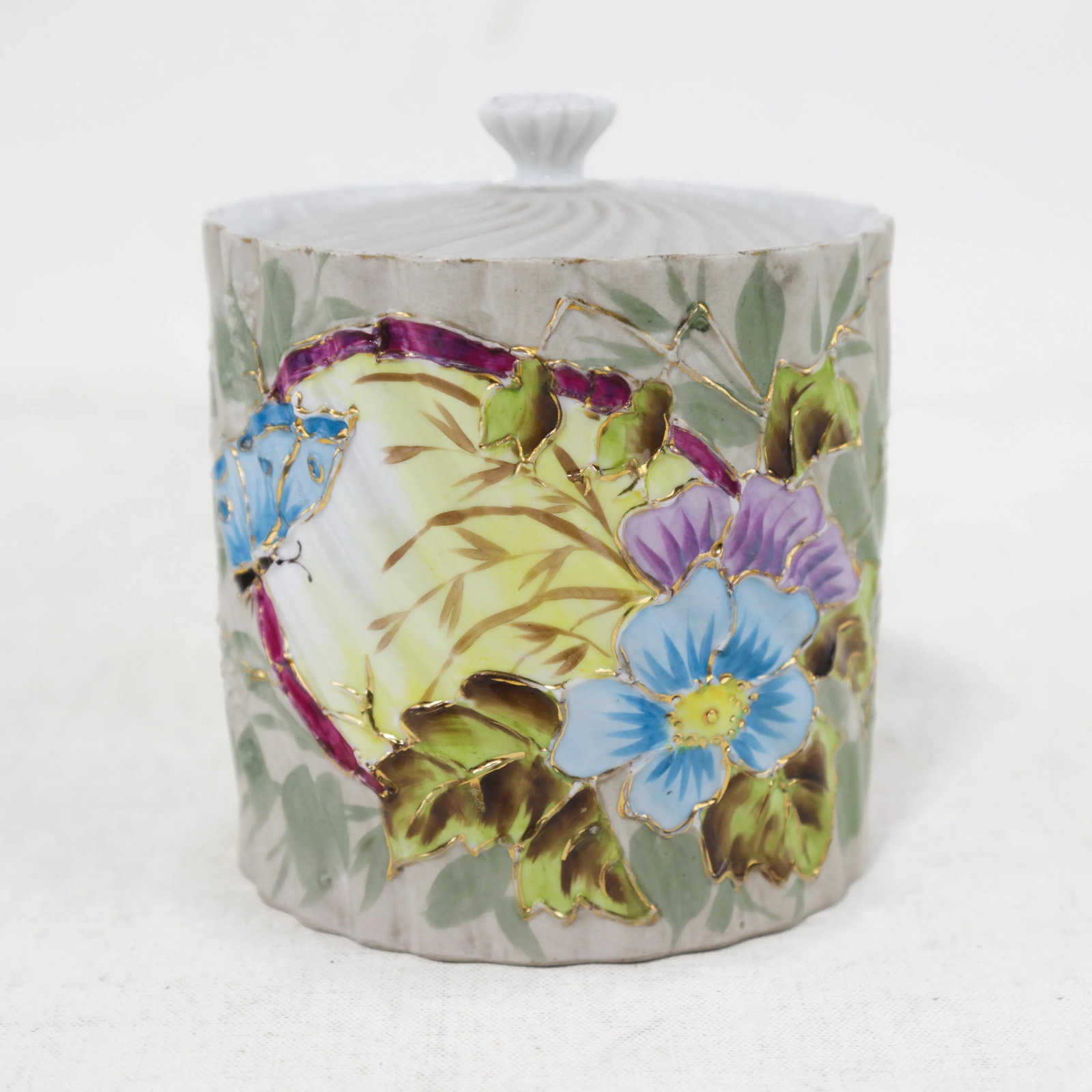 Vintage Victorian Hand-Painted Floral Porcelain Tea Set – Teapot, Sugar Jar & Plate - 2