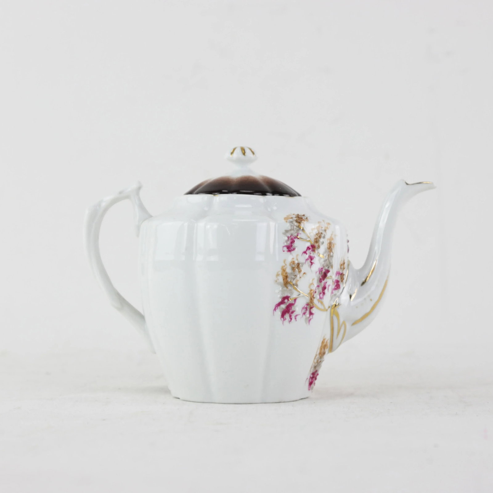 Vintage Victorian Hand-Painted Floral Porcelain Tea Set – Teapot, Sugar Jar & Plate - 9