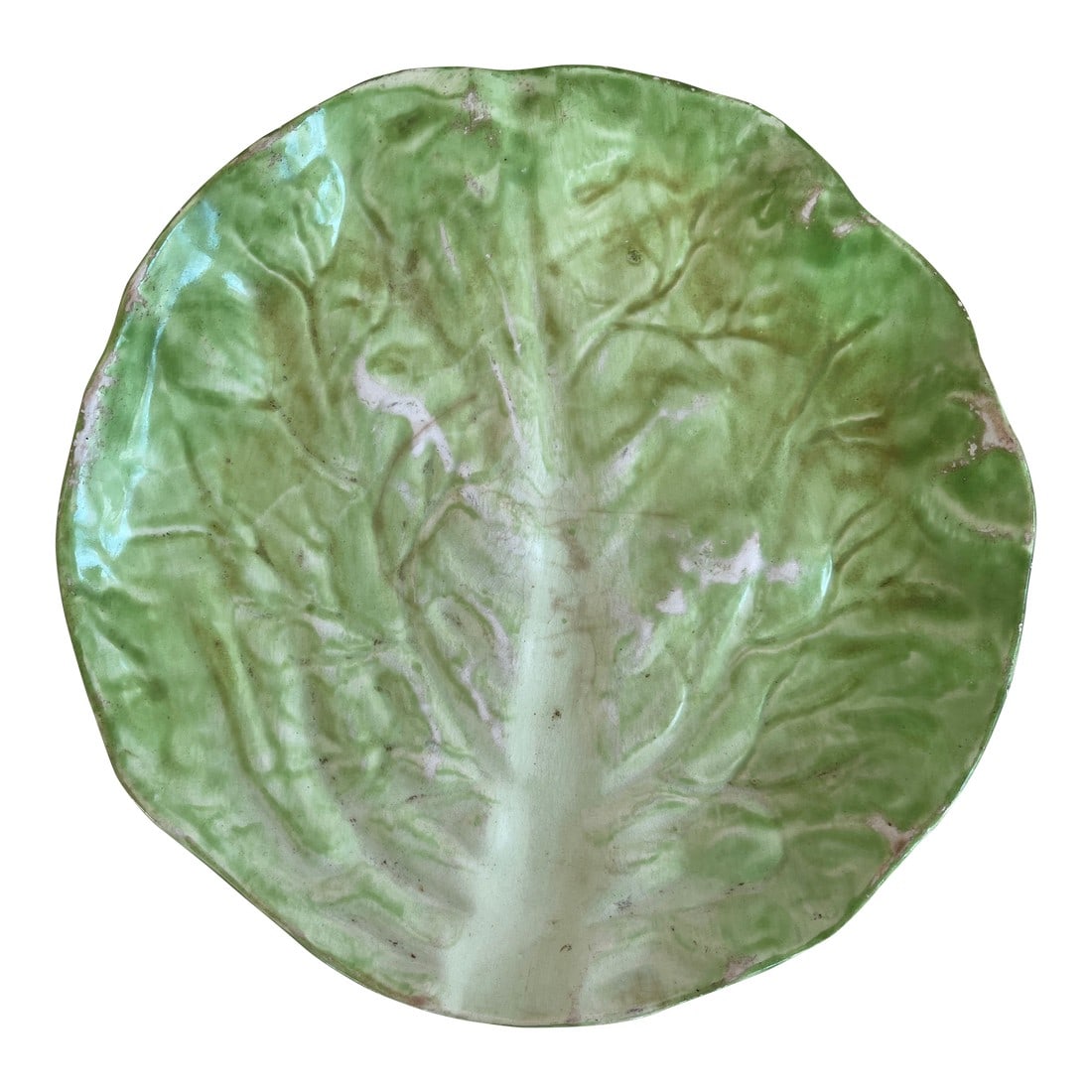 Early 1900s Lettuce Leaf Form Majolica Plate (1 of 6)
