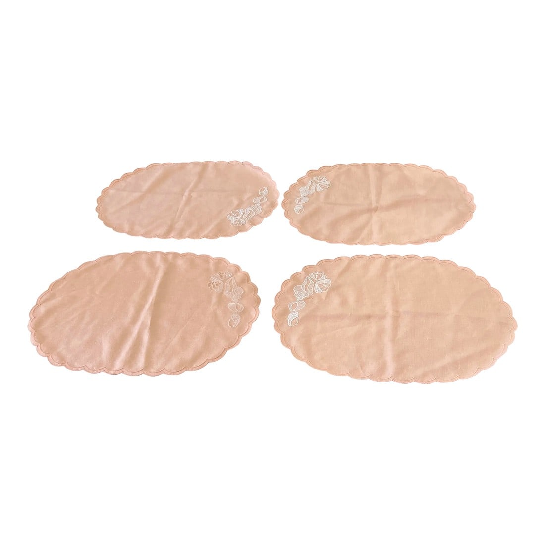1970s Linen Peach Placemats- Set of 4 (1 of 4)