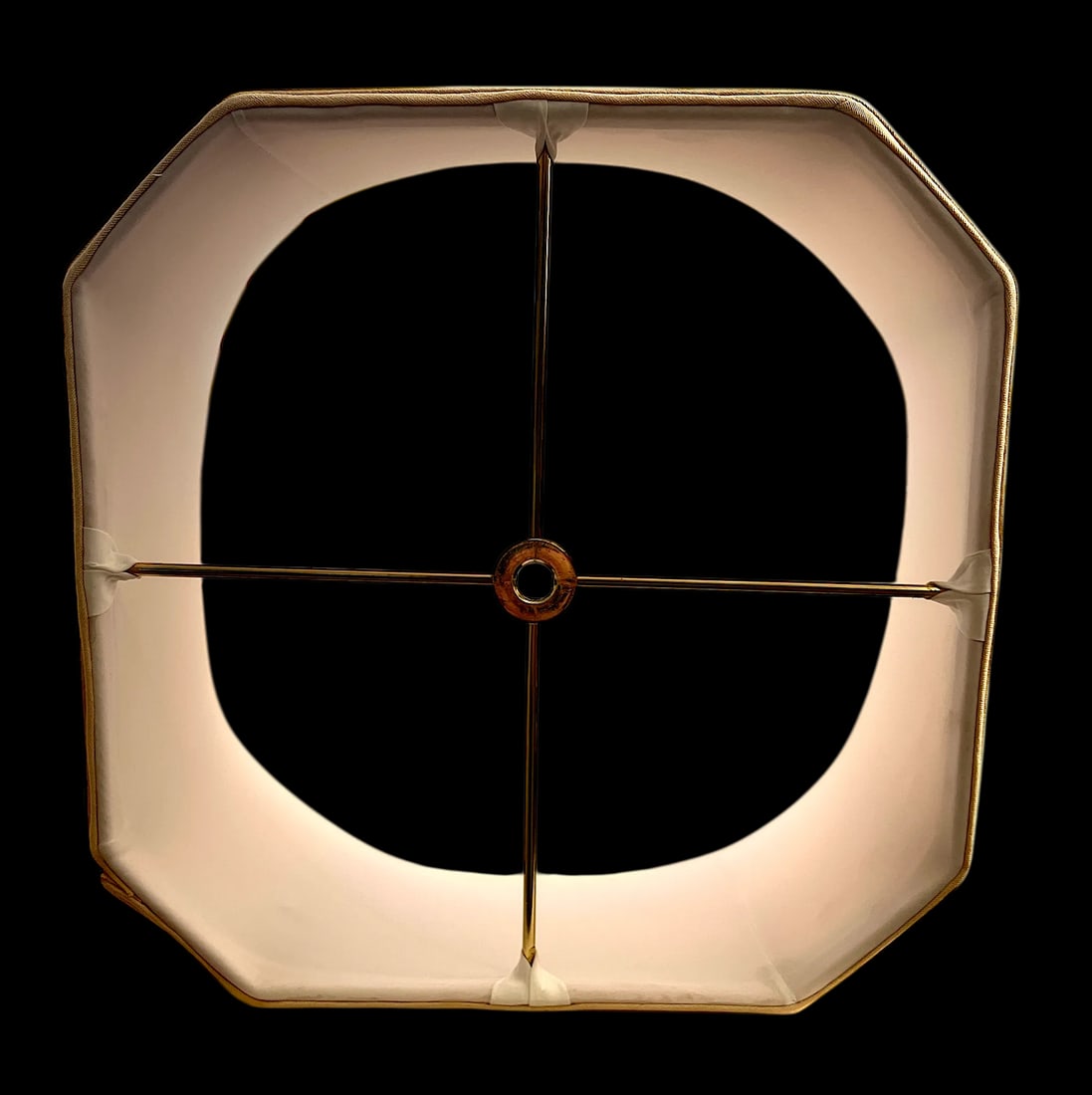 Large Blush Pink and Beige Cloth Rectangular Corner Lamp Shade - 8