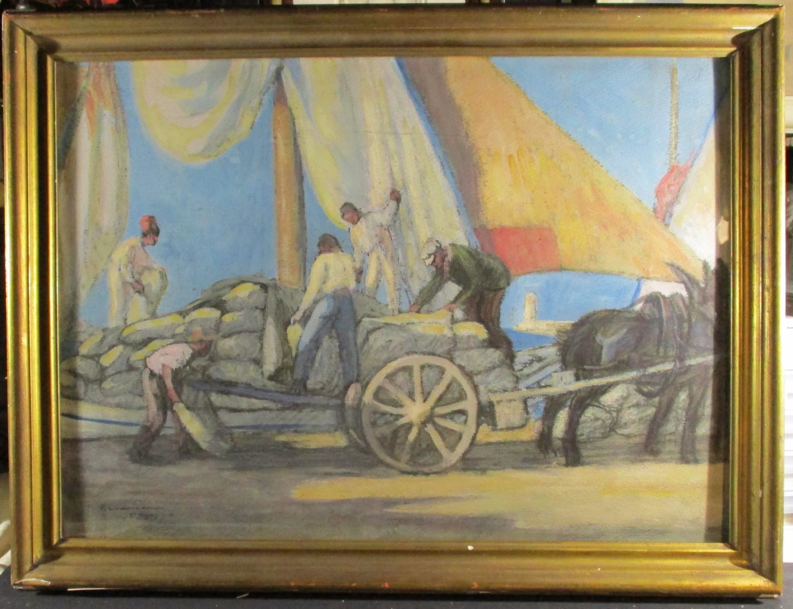 Pierre Ladureau Gouache Painting Dated 1913 - 10