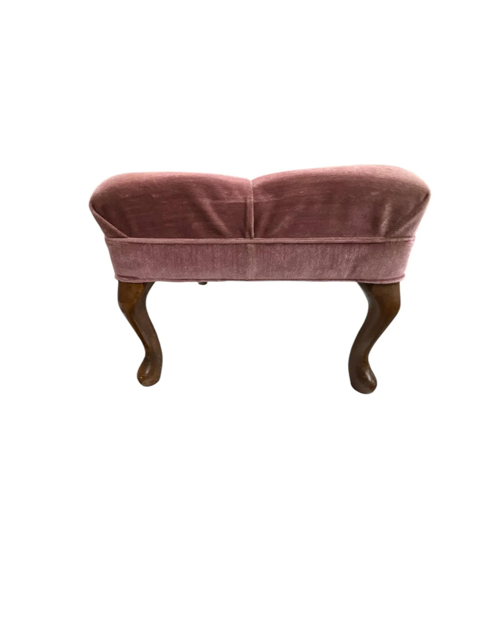 Tufted Dusty Rose Pink Velvet Ottoman - 3