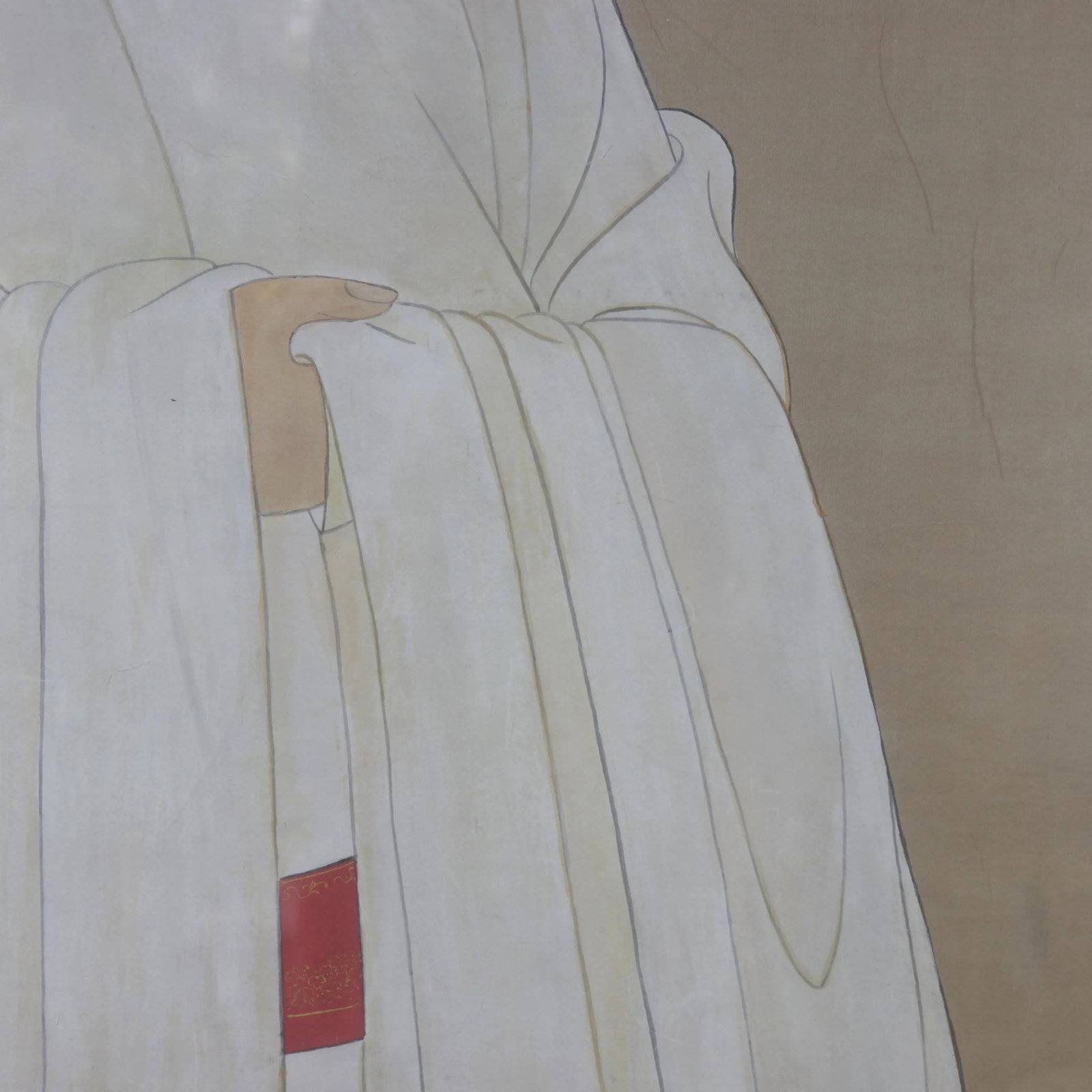 Framed Vintage Chinese Portrait Painting of a Scholar Official - 5