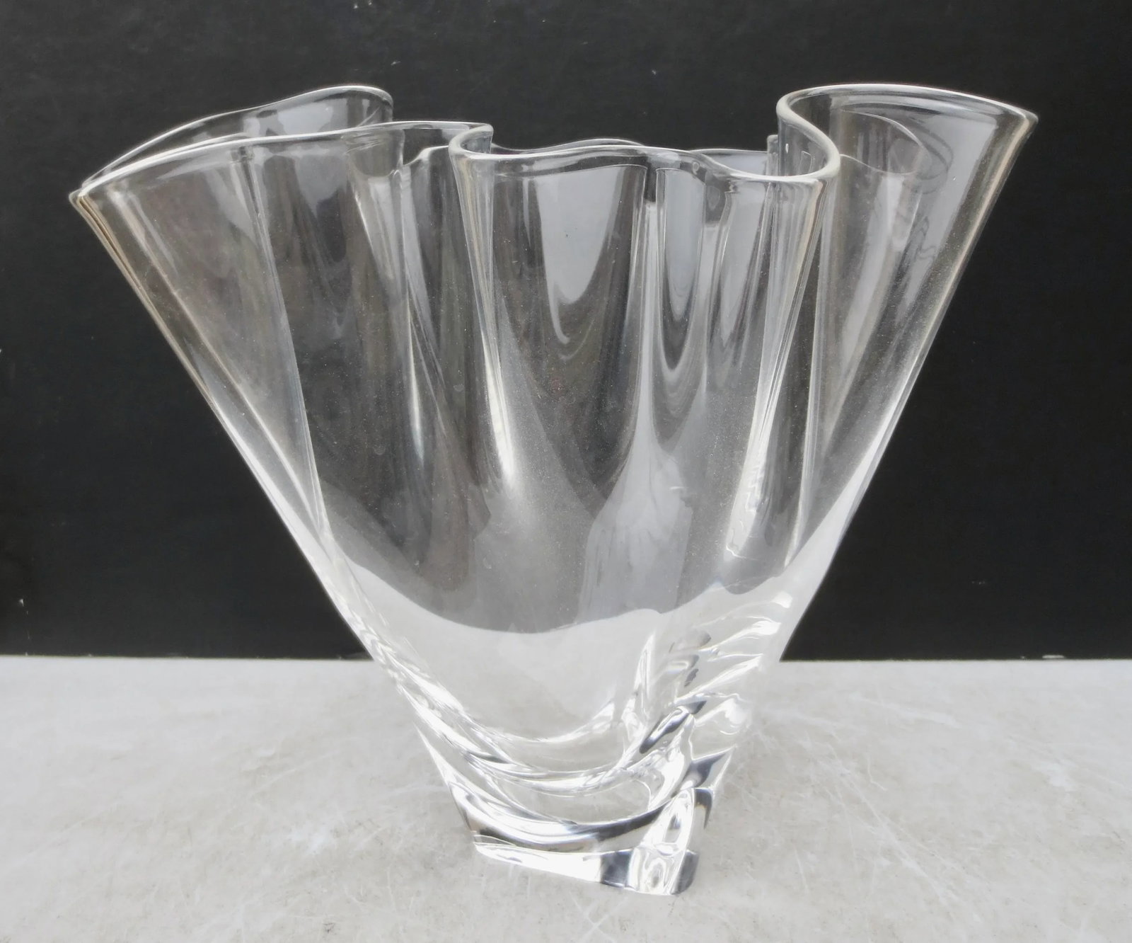 Stuben Crystal Handkerchief Large Vase - 4