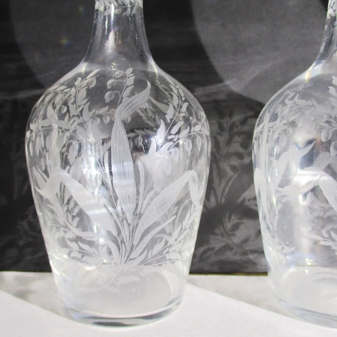 Antique Cut Glass Liqueur Decanters - Set of 3 - 4