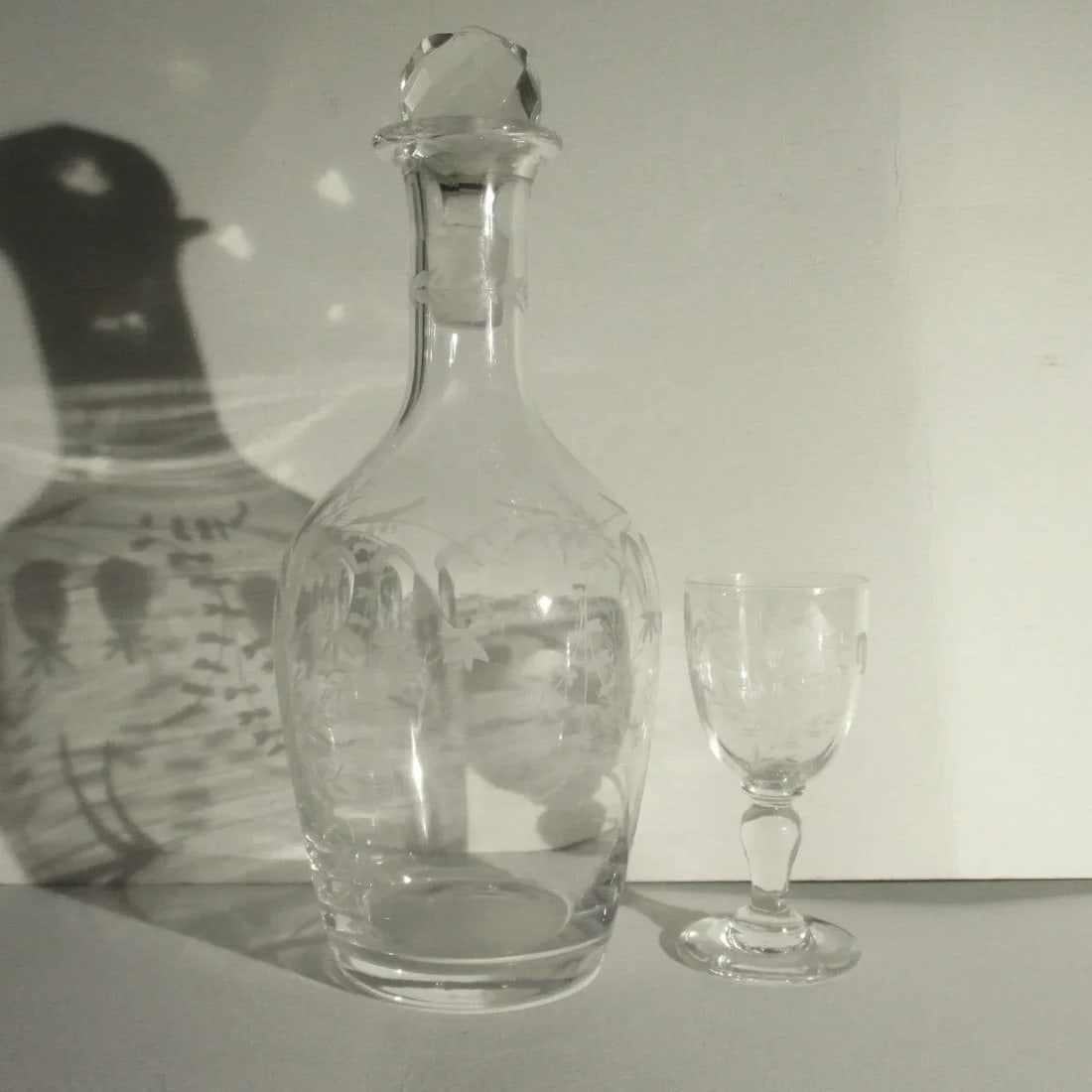 Antique Liqueur Decanter and Glass Set - Set of 2 - 2