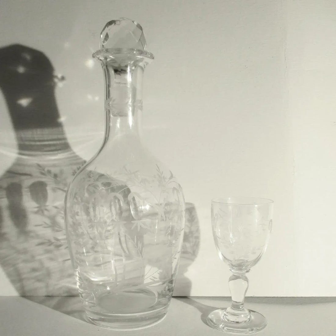 Antique Liqueur Decanter and Glass Set - Set of 2 - 6