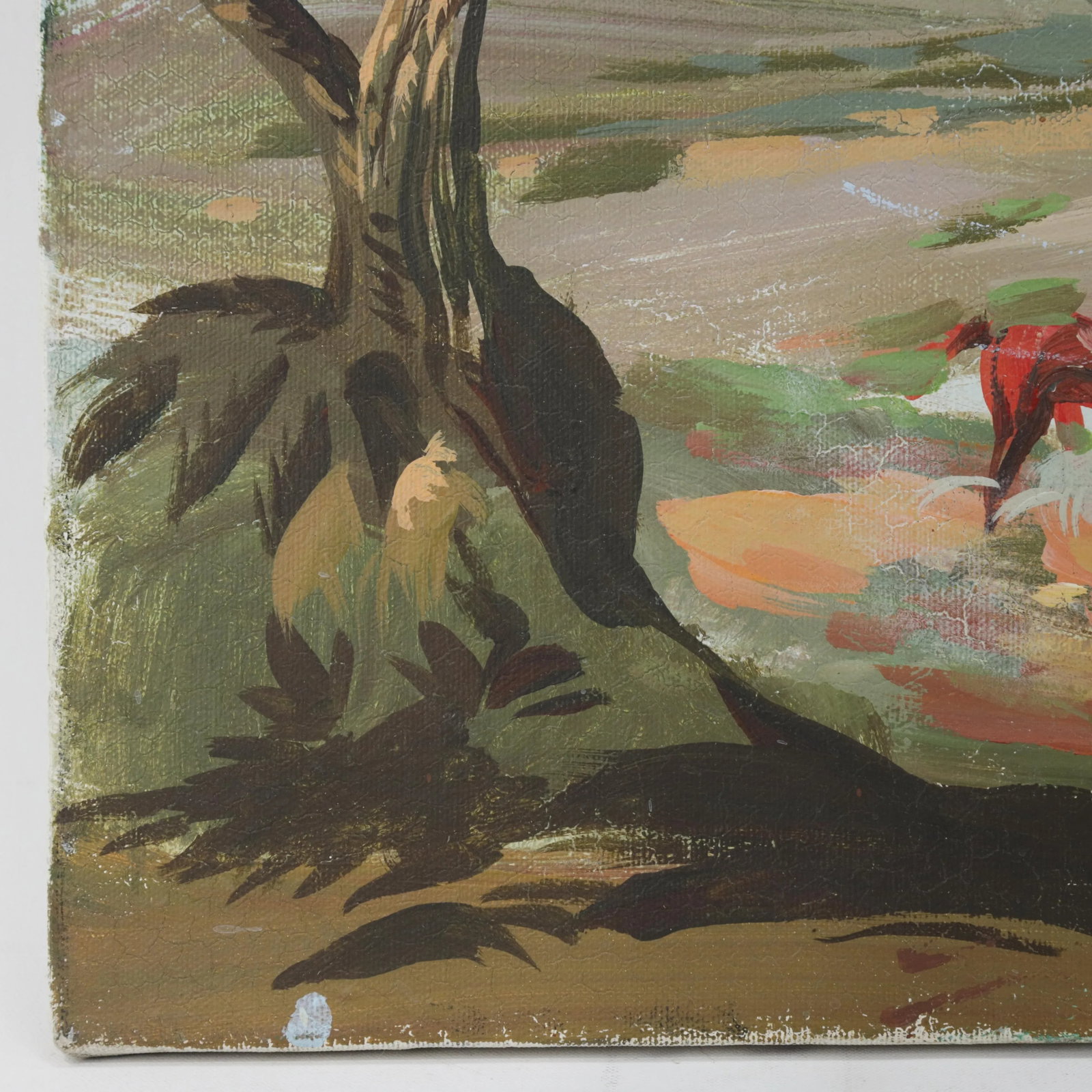 Vintage Horseback Riders Landscape Painting With Tower and Village - 7