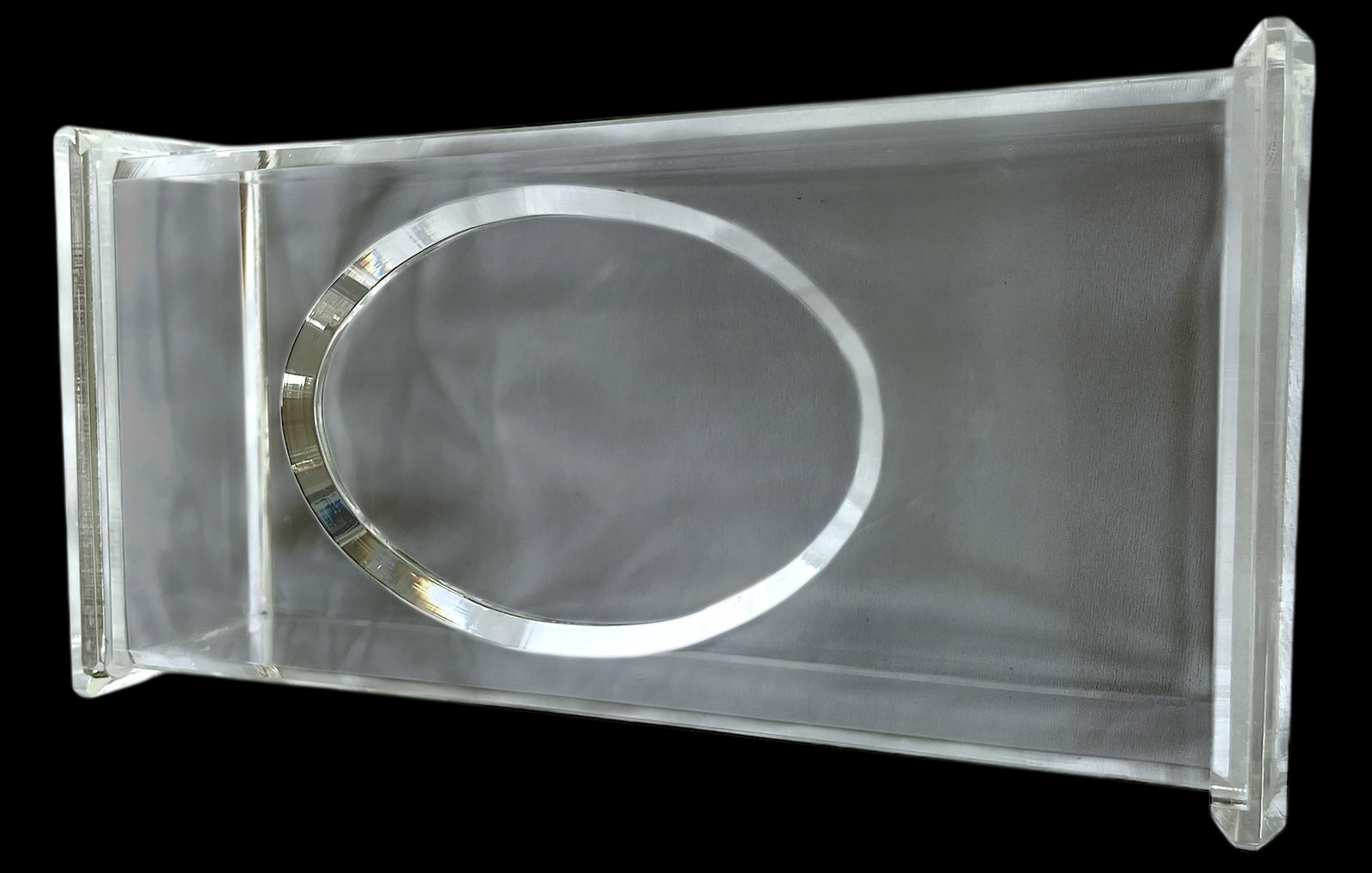 Vintage Crystal Clear Lucite Tissue Box Holder - 4