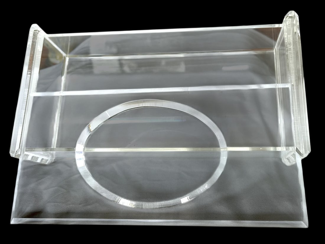 Vintage Crystal Clear Lucite Tissue Box Holder - 5