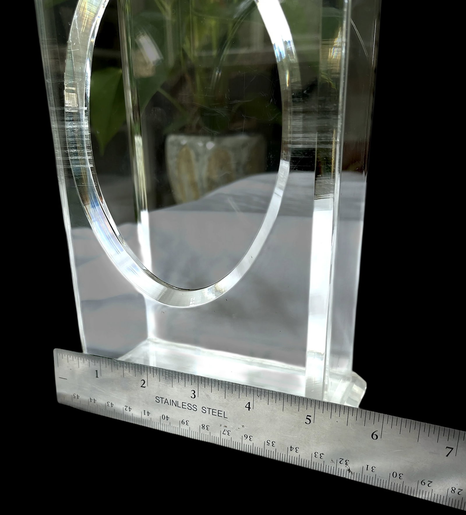Vintage Crystal Clear Lucite Tissue Box Holder - 8