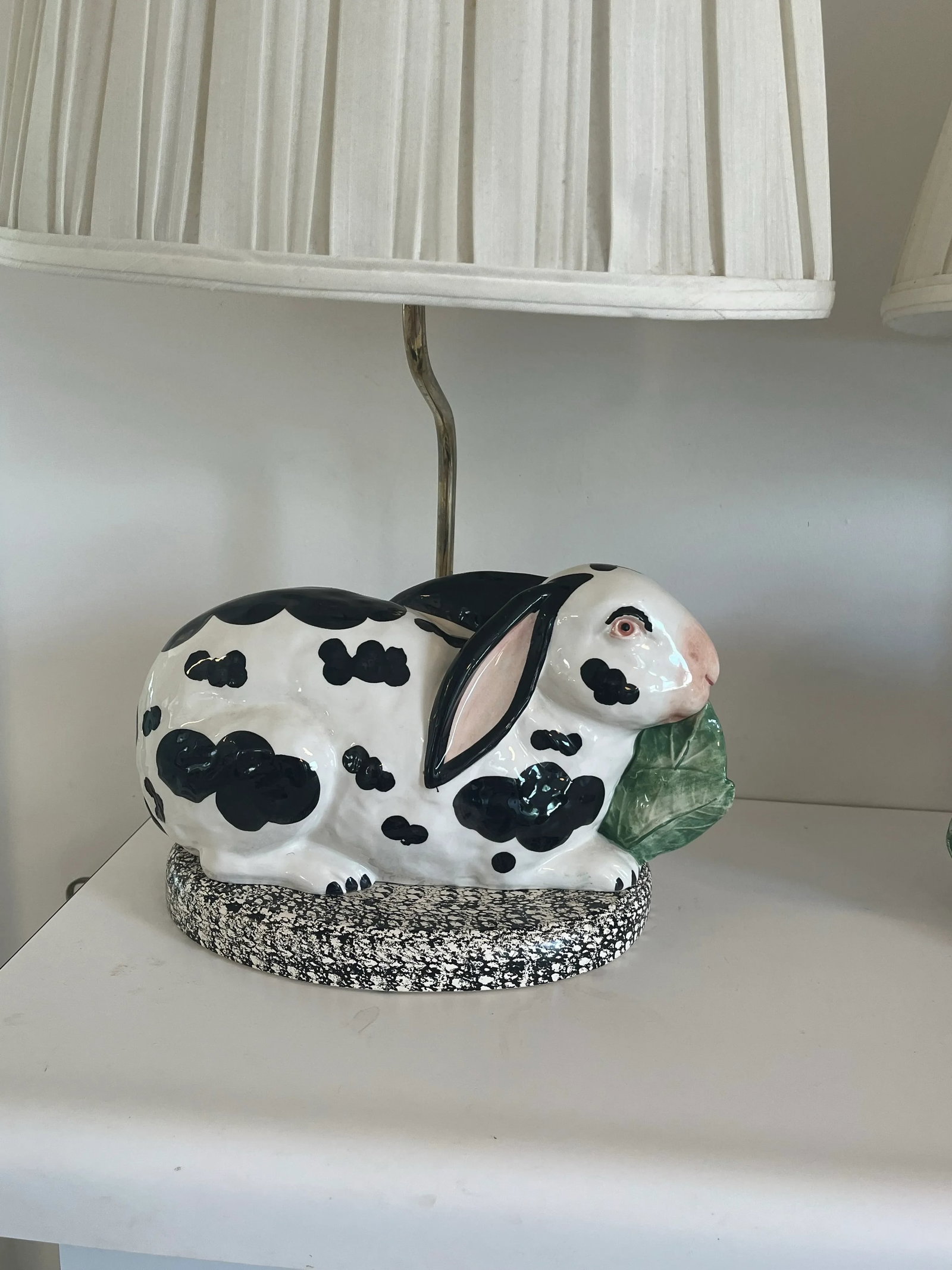 Pair of Chelsea House Porcelain Rabbits Mounted as Lamps With Finials & Shades - 3